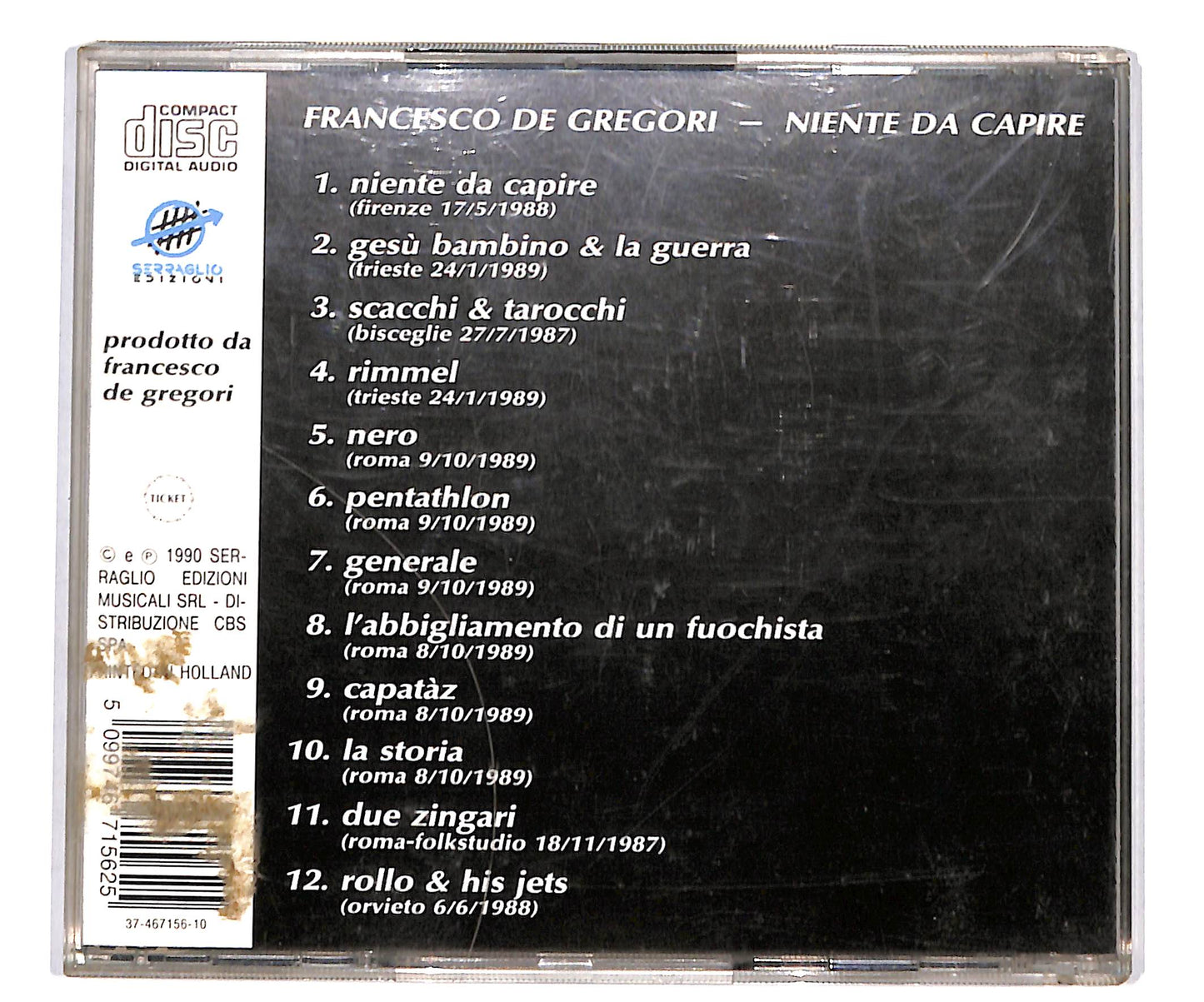 EBOND Francesco De Gregori - Niente Da Capire CD CD135642
