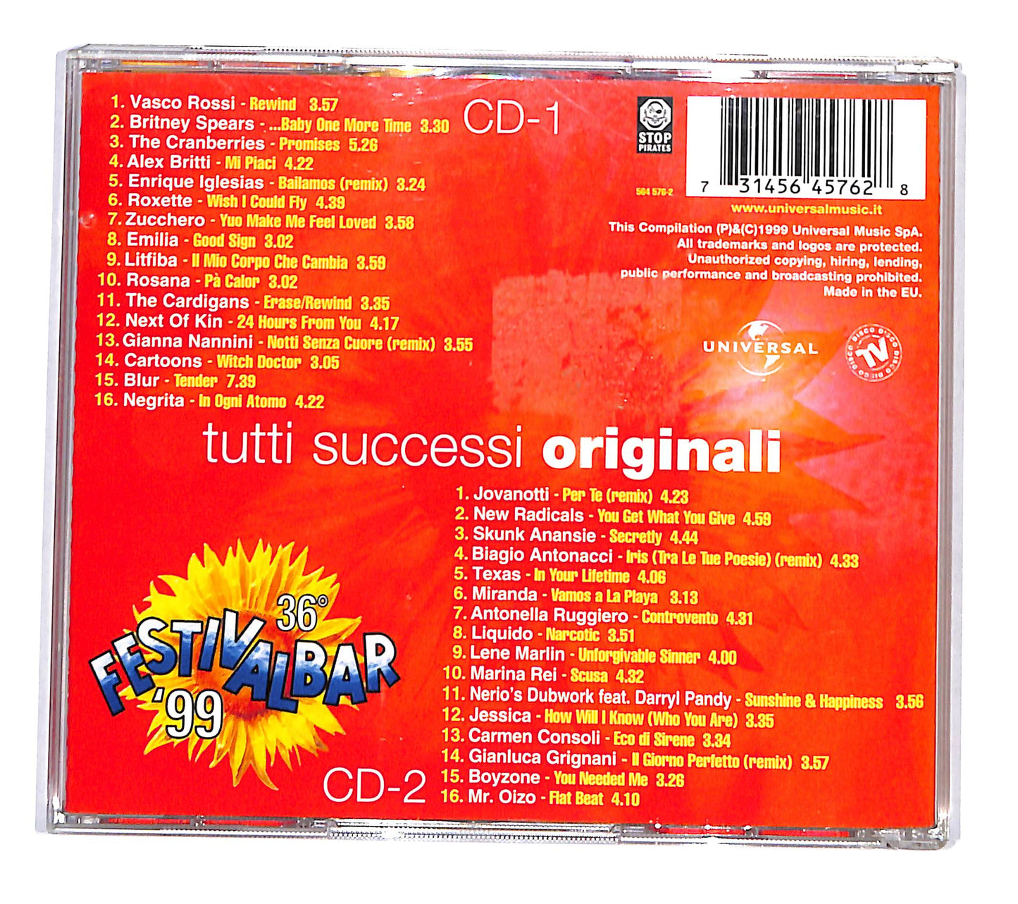 EBOND Various - 36° Festivalbar '99 - Compilation Rossa CD CD135848