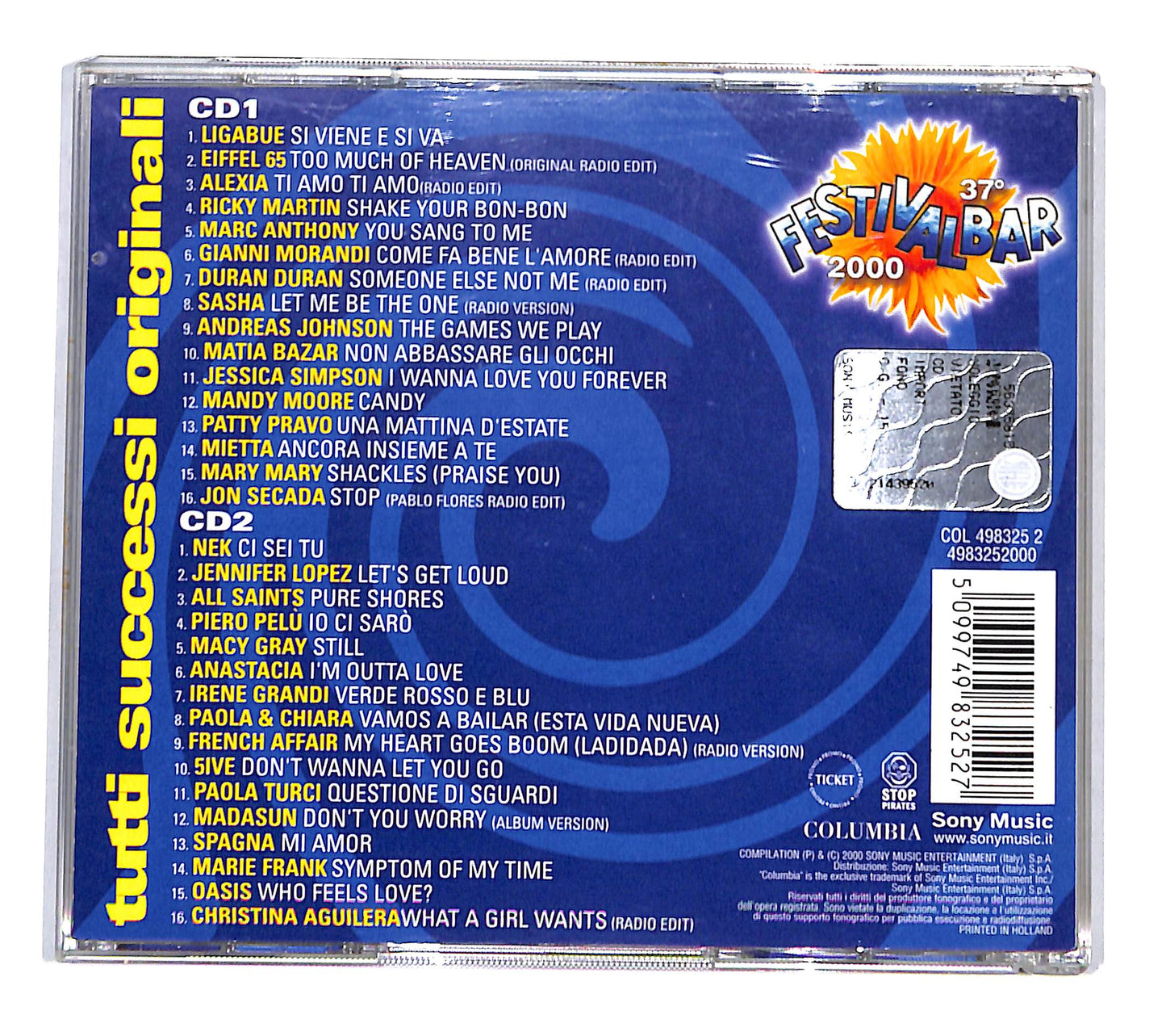 EBOND Various - 37 Festivalbar 2000 - Compilation Blu CD CD135911