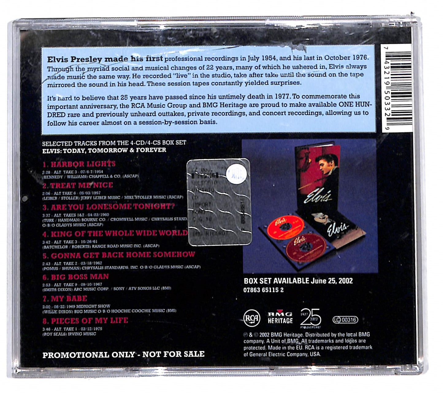 EBOND Elvis - Today Tomorrow & Forever - Sampler CD CD136026