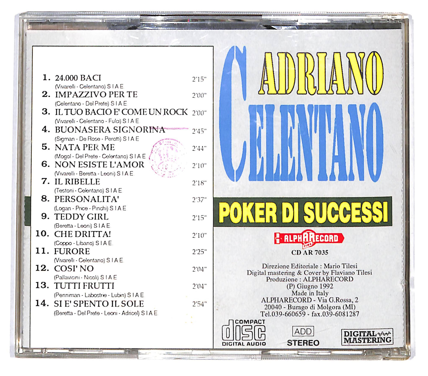EBOND Adriano Celentano - Poker Di Successi CD CD136055
