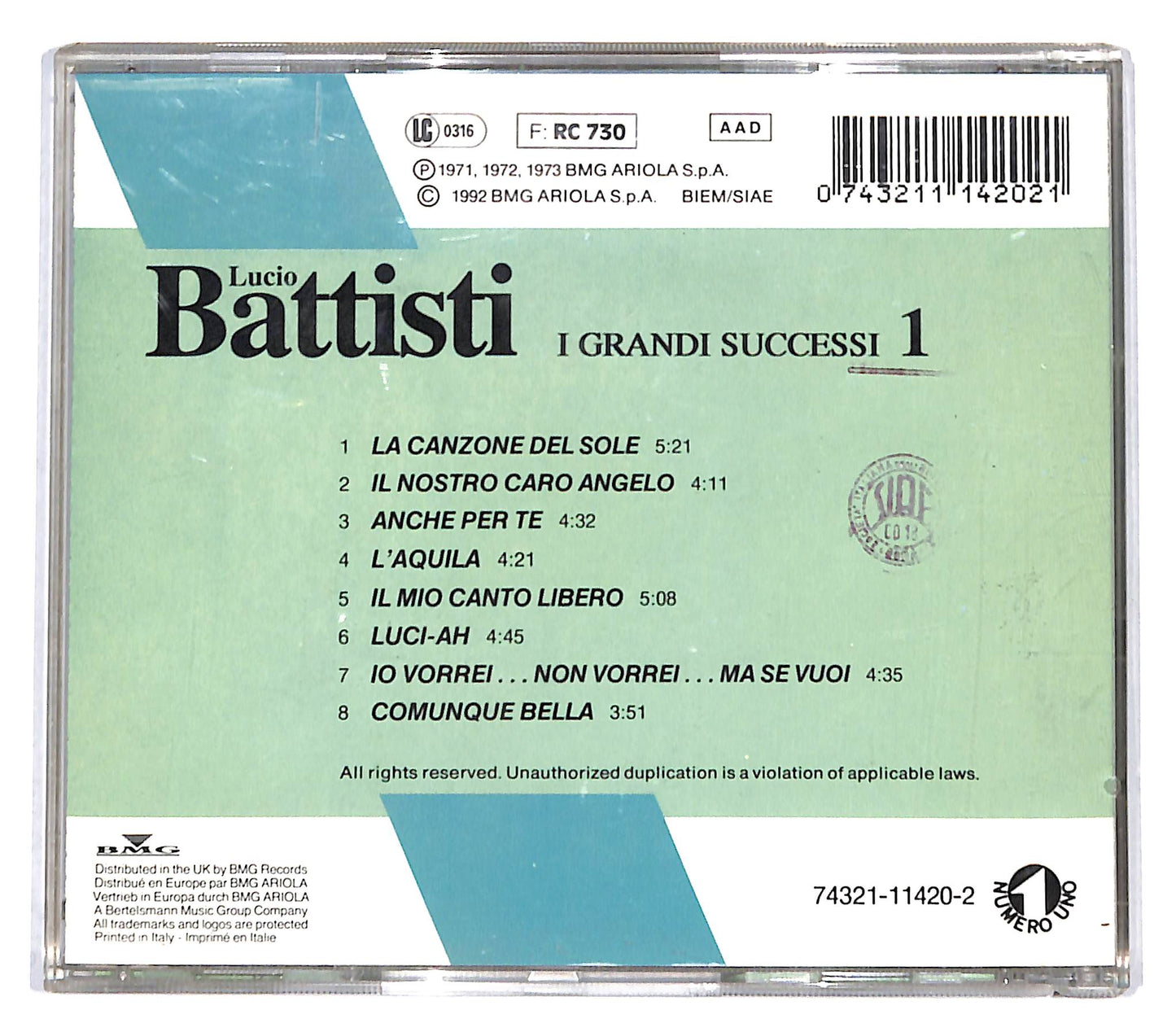 EBOND Lucio Battisti - I Grandi Successi 1 CD CD136134