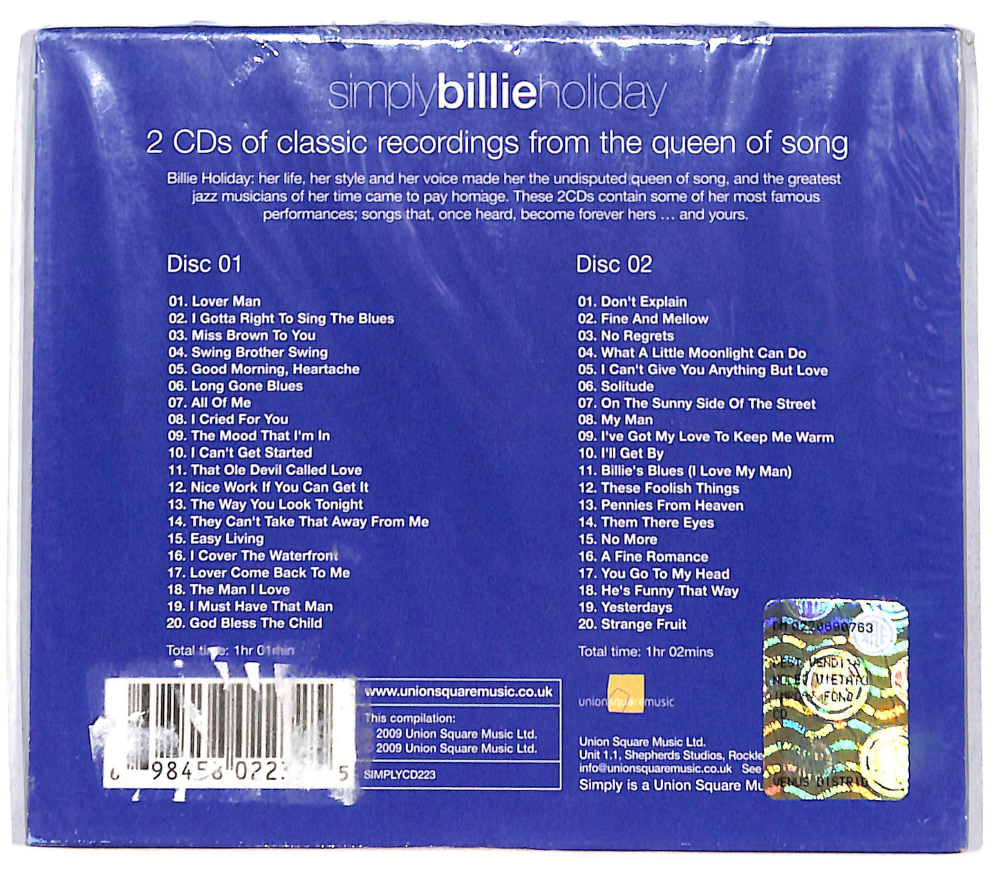 EBOND Billie Holiday - Simply Billie Holiday CD CD136237