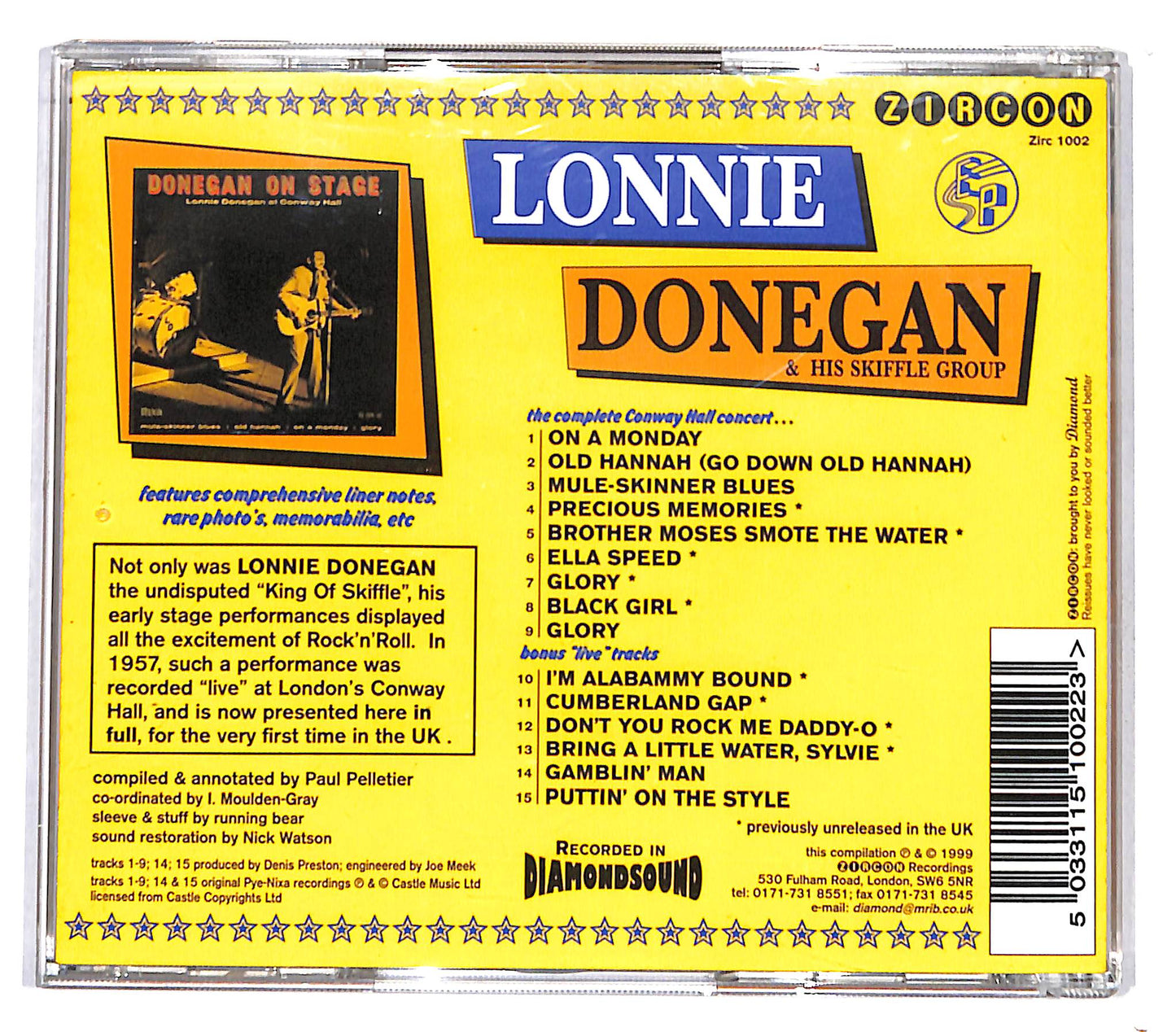 EBOND Lonnie Donegan - Live 1957 The Complete Conway Hall Concert CD CD136242