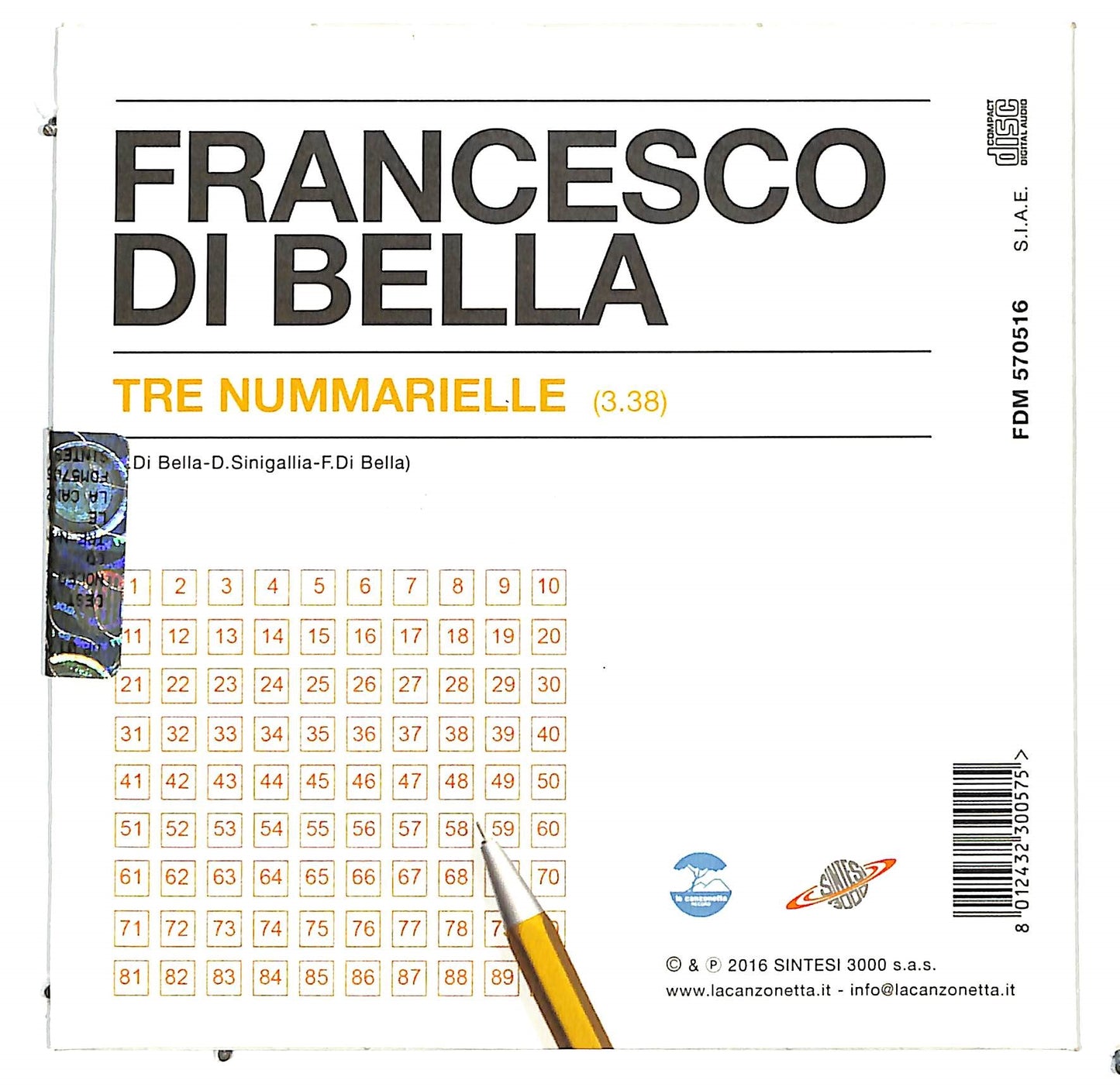 EBOND Francesco Di Bella - Tre Nummarielle CD CD136534