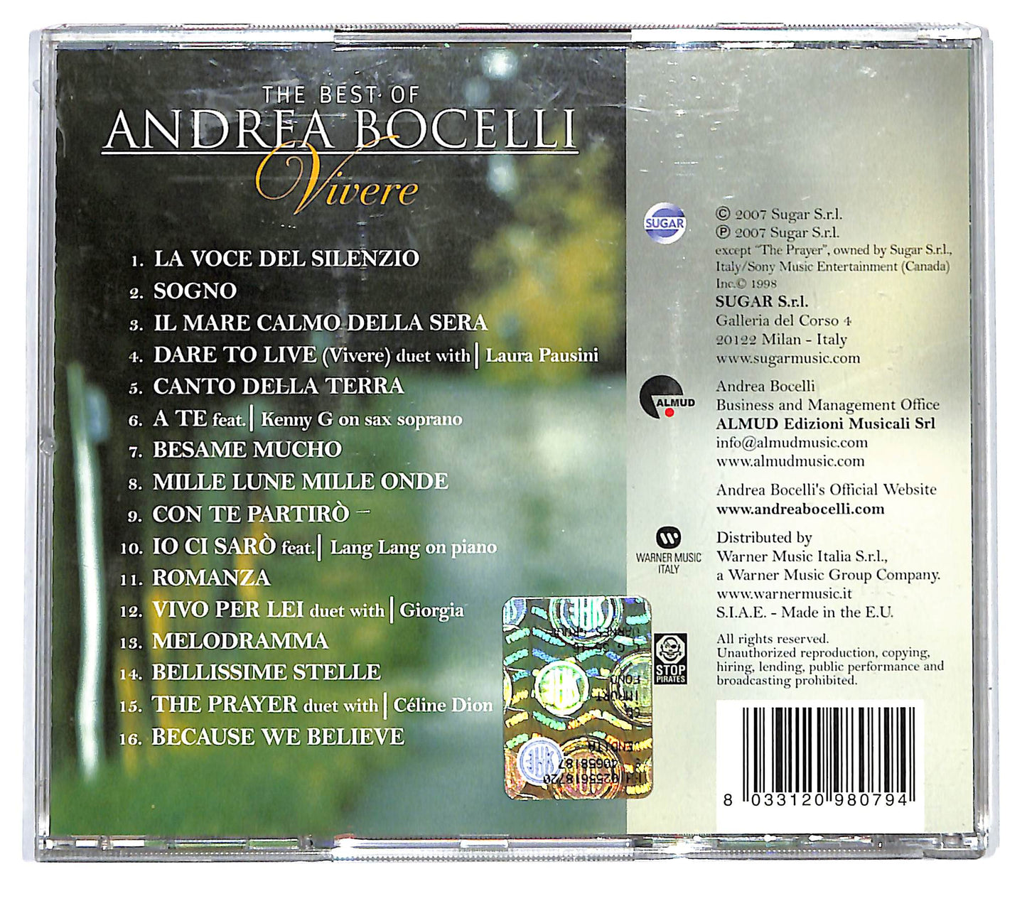 EBOND Andrea Bocelli - Vivere - The Best Of Andrea Bocelli CD CD136578