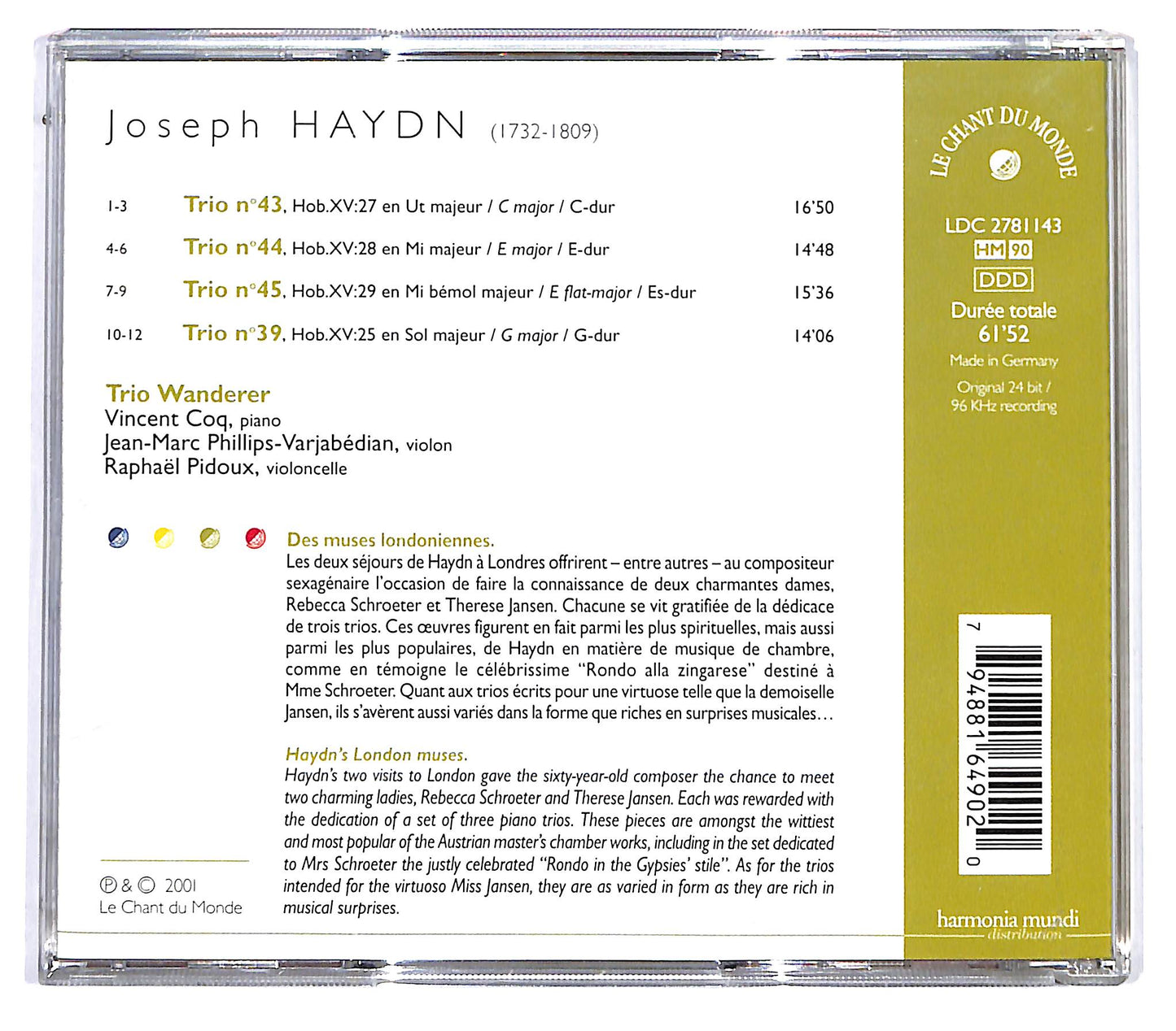 EBOND Joseph Haydn - Trio Wanderer - Piano Trios Nos. 39, 43-45 CD CD136627