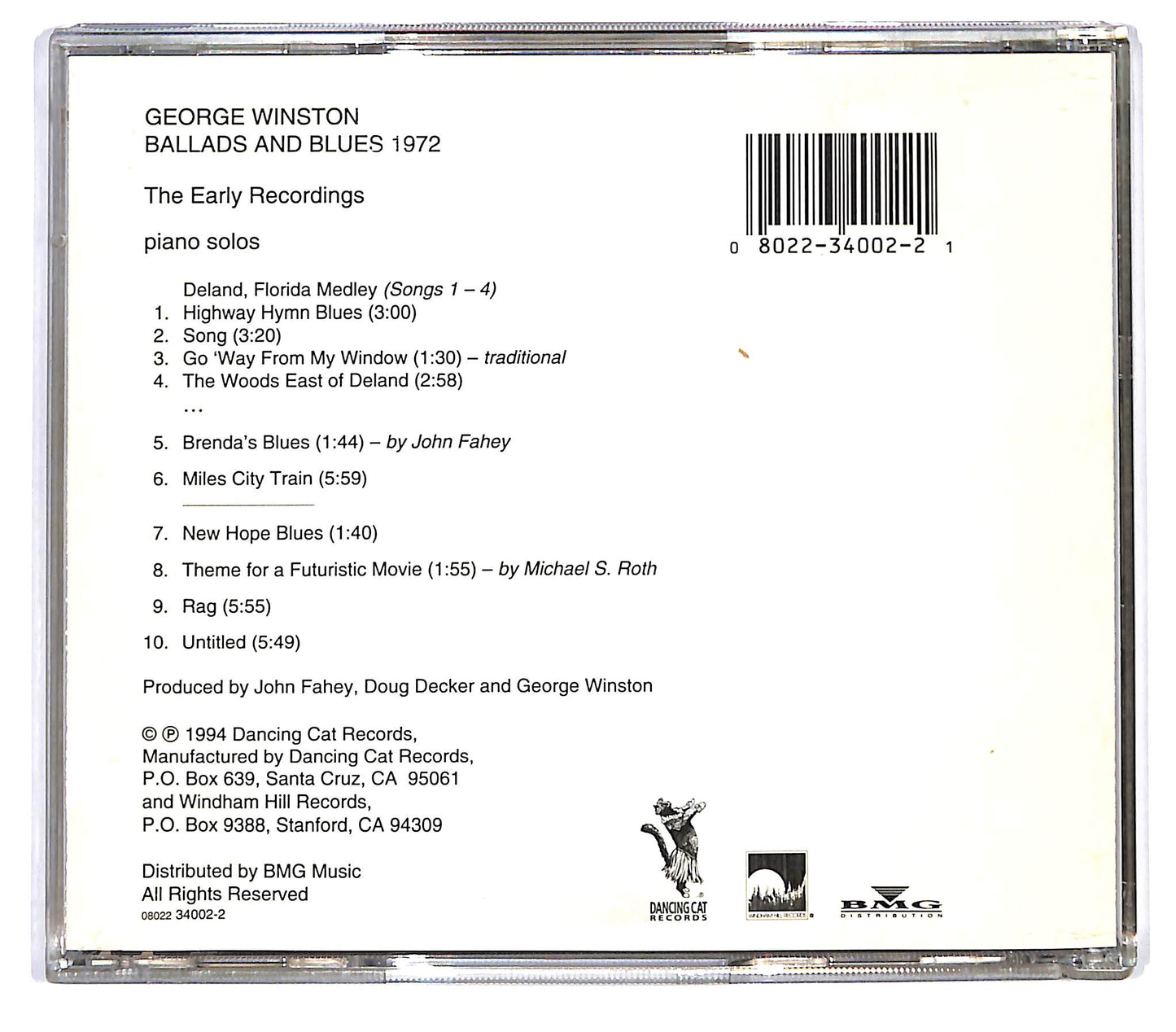 EBOND George Winston - Ballads And Blues 1972 CD CD136632