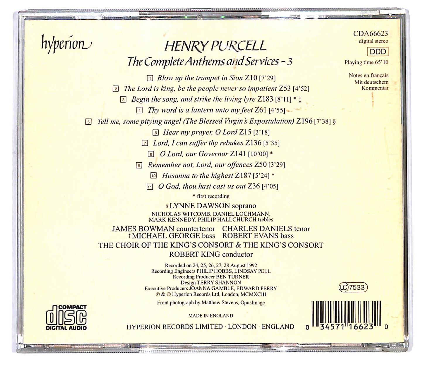 EBOND Henry Purcell - The Complete Anthems And Services - 3 CD CD136636