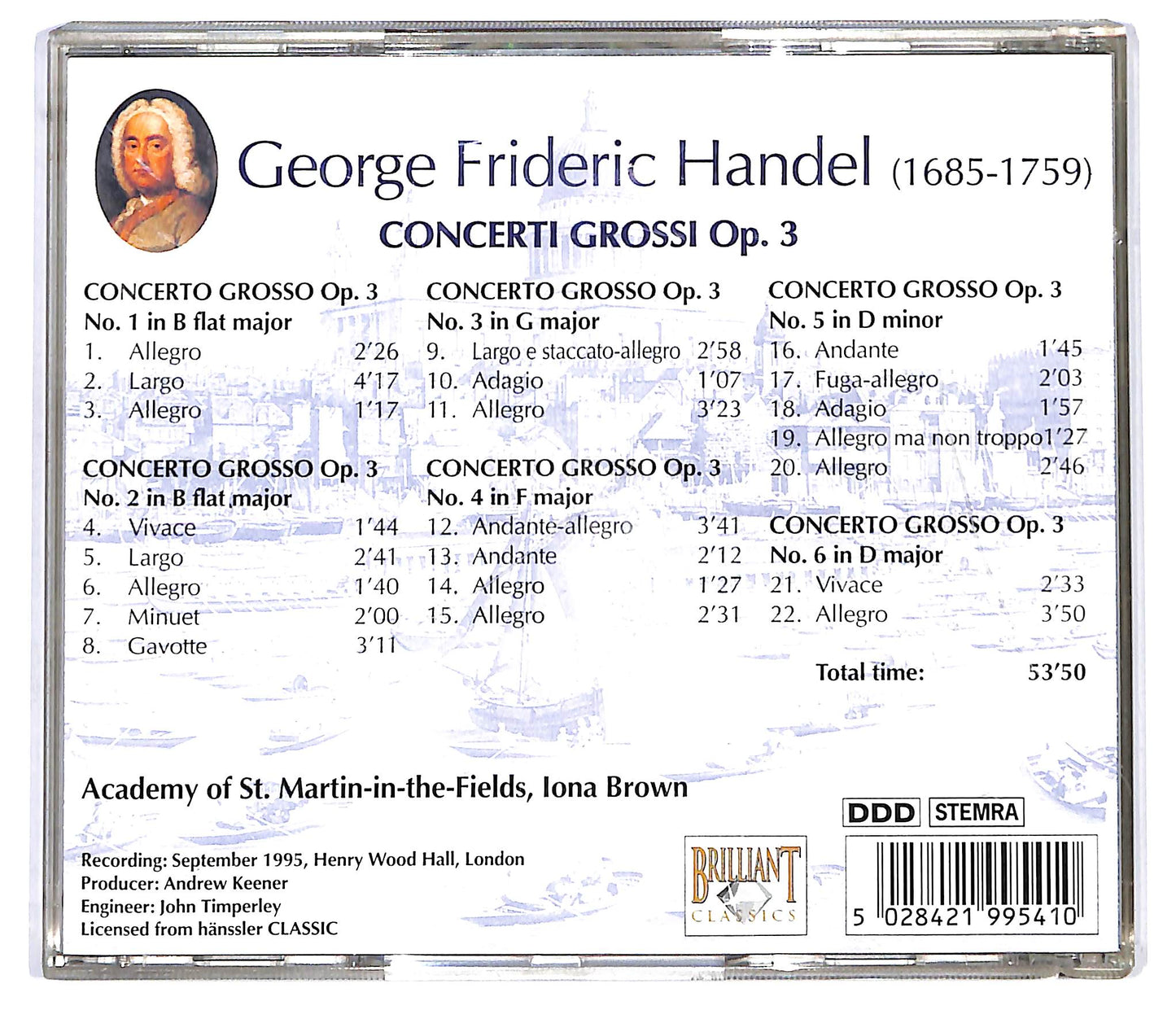 EBOND George Frideric Handel - Concerti Grossi Op. 3 VOL 1 CD CD136639