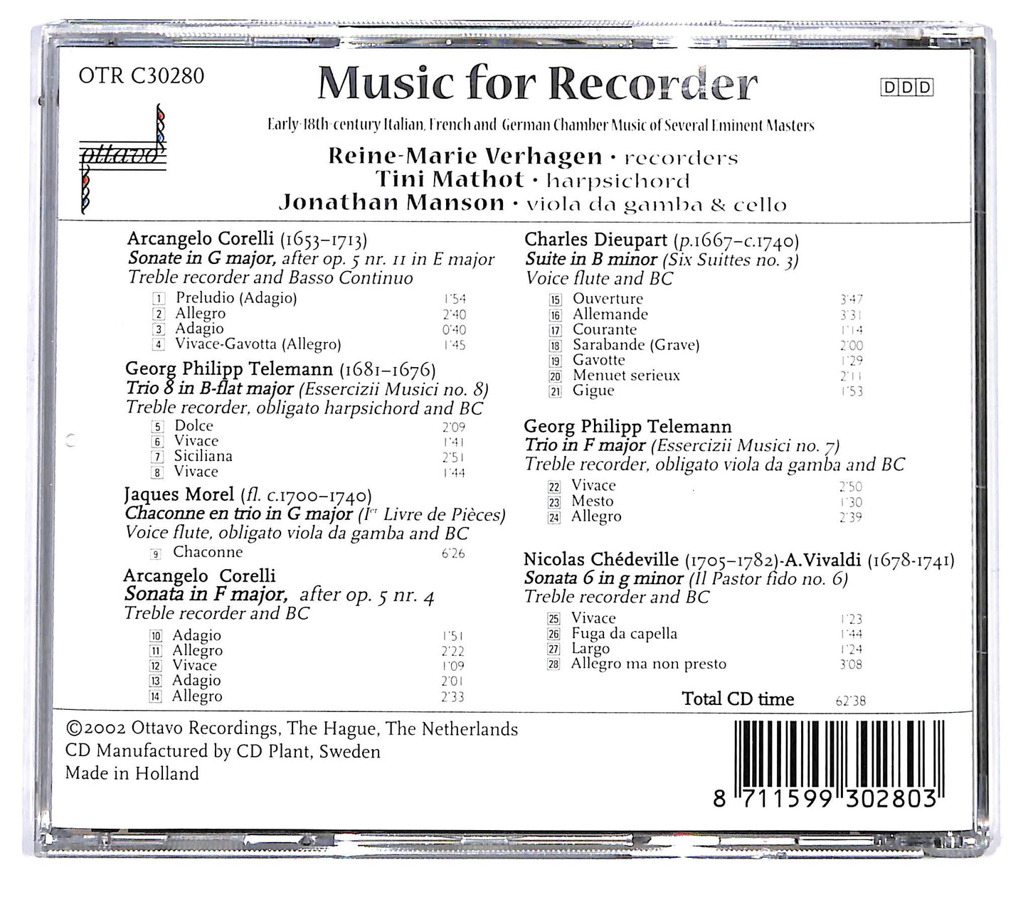 EBOND Music for Recorder - Corelli Ensemble CD CD136642