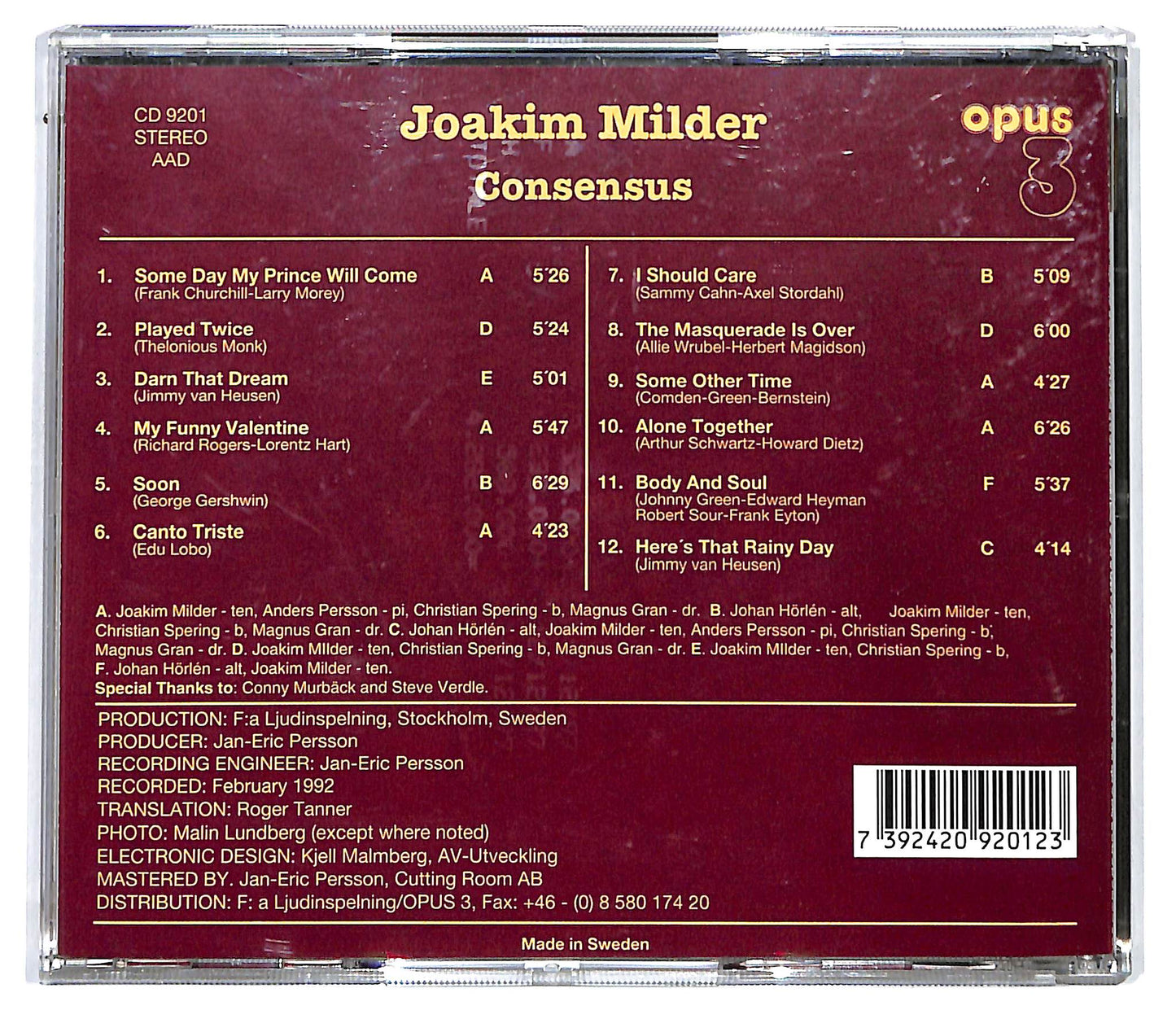 EBOND Joakim Milder - Consensus CD CD136747