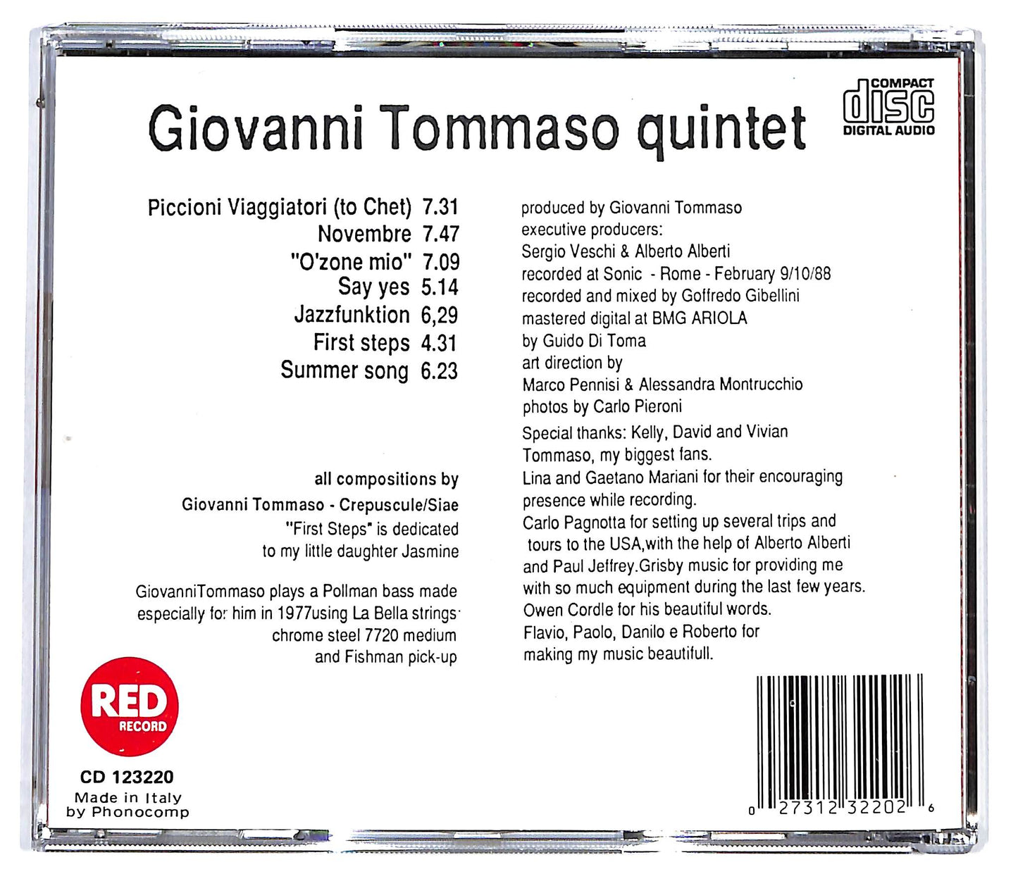 EBOND Giovanni Tommaso Quintet - To Chet CD CD136760