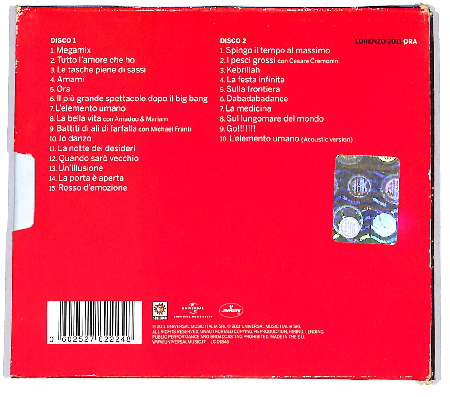 EBOND Lorenzo Jovanotti Cherubini - Ora DIGIPACK CD CD136827