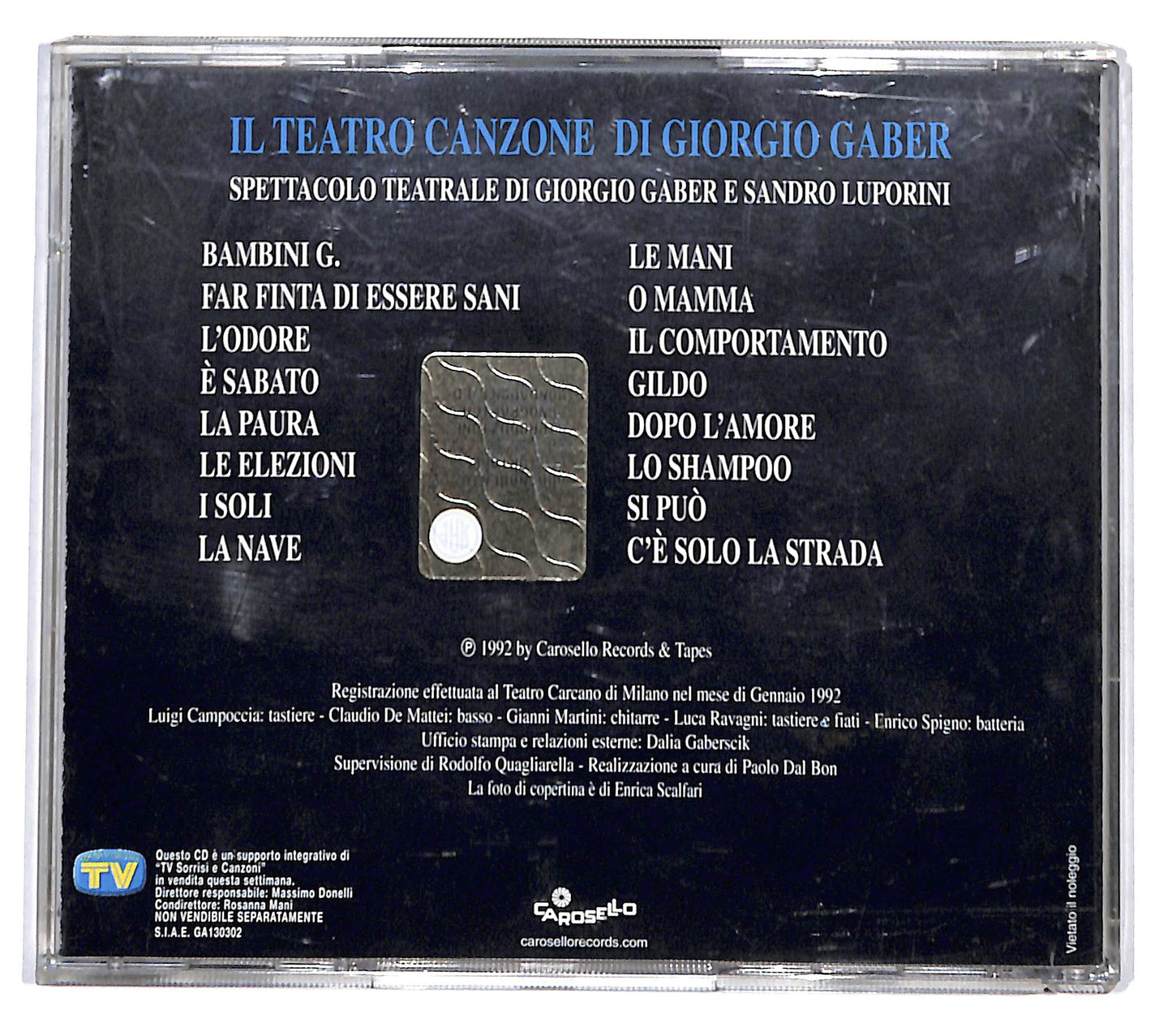 EBOND Giorgio Gaber - Il Teatro Canzone CD CD136845