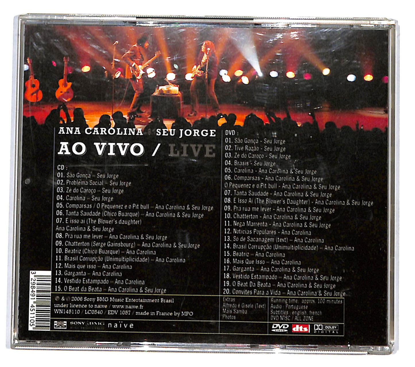 EBOND Ana Carolina and Seu Jorge - Ao Vivo / Live + DVD CD CD136952