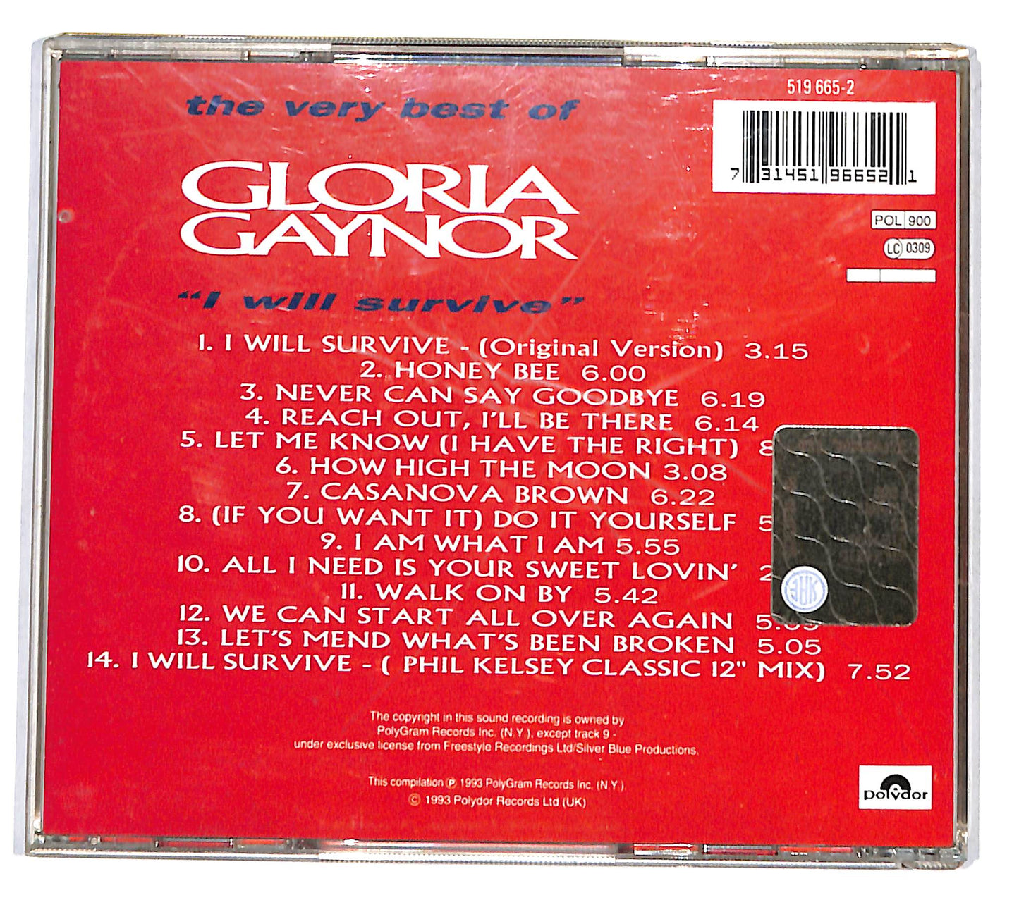 EBOND The Very Best Of Gloria Gaynor 'I Will Survive' CD CD136954