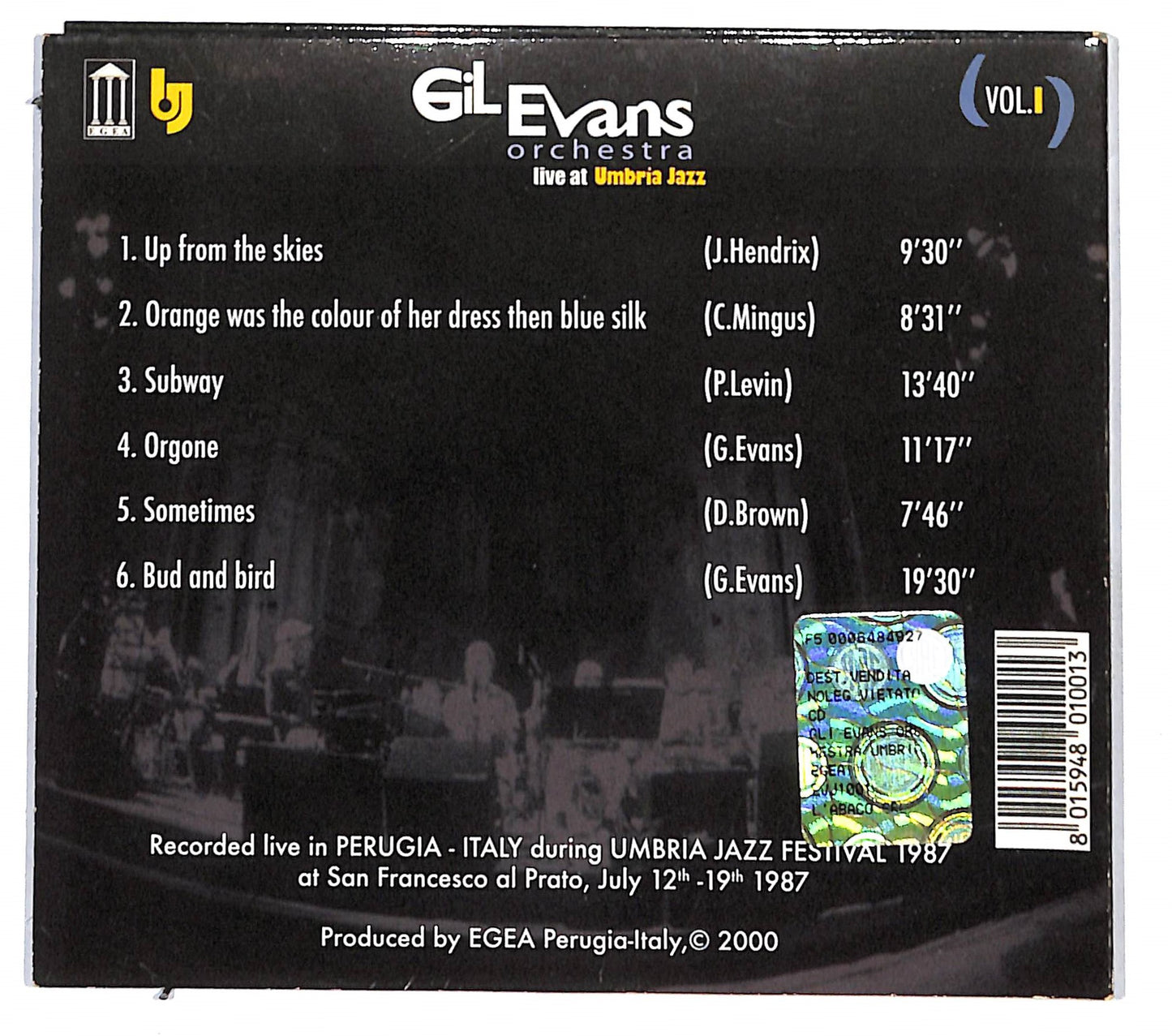 EBOND Gil Evans Orchestra - Live At Umbria Jazz Vol.I CD CD137008