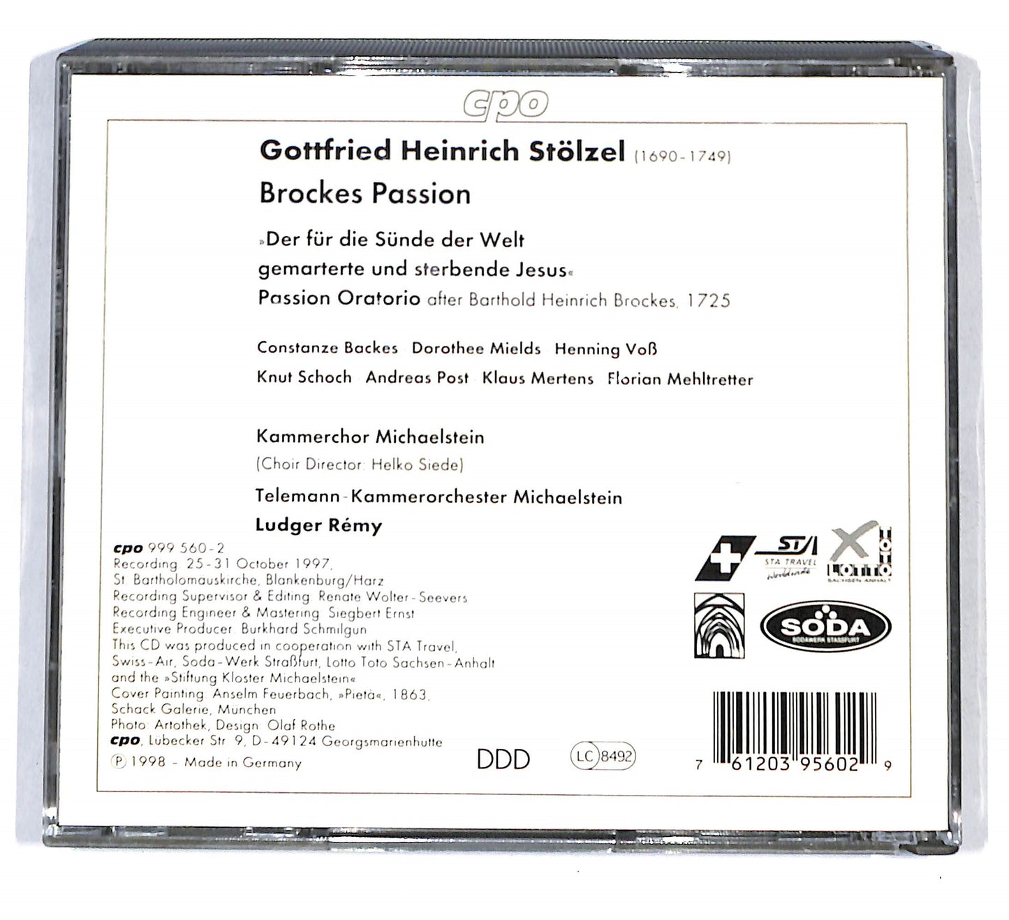 EBOND Gottfried Heinrich Stolzel - Brockes Passion CD CD137048