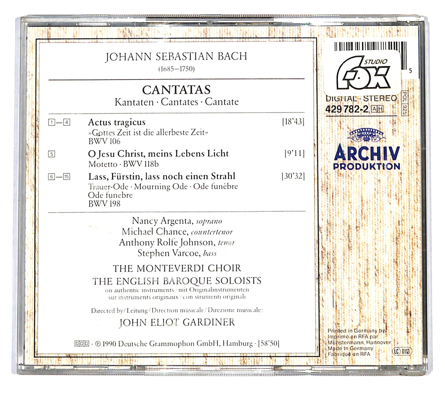 EBOND J.Bach - Kantaten BWV 106 118b BWV 198 CD CD137101