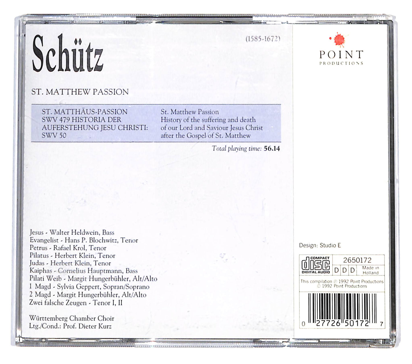 EBOND Schutz - St. Matthew Passion CD CD137104