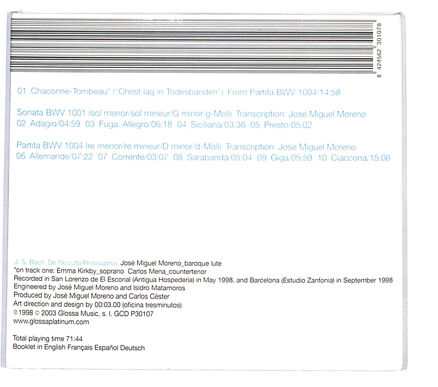 EBOND J.S. Bach - - De Occulta Philosophia DIGIPACK CD CD137112