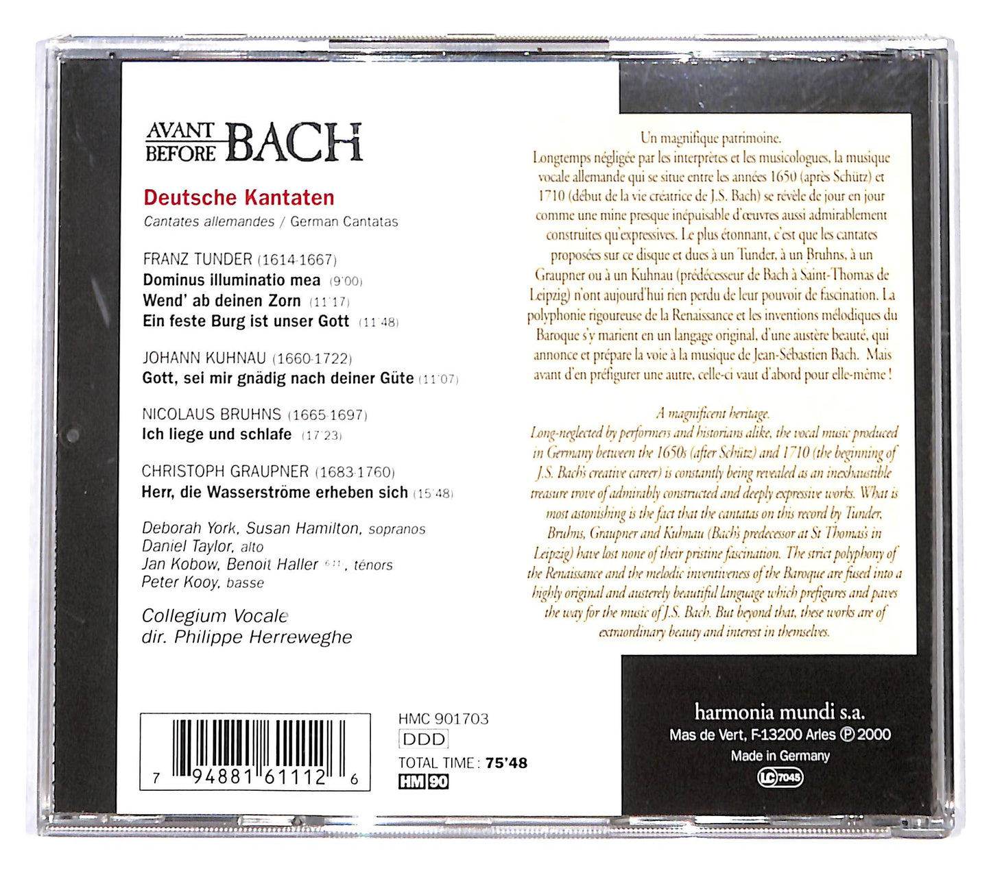 EBOND Avant Bach - Before - Collegium Vocale CD CD137115