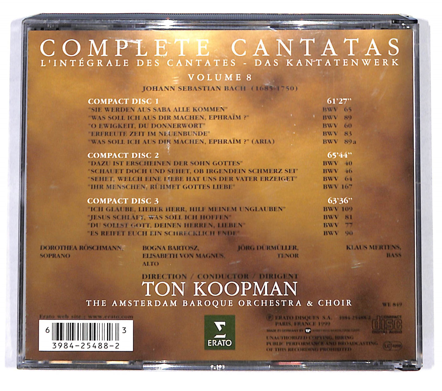 EBOND Bach - Ton Koopman - Complete Cantatas - Volume 8 CD CD137122