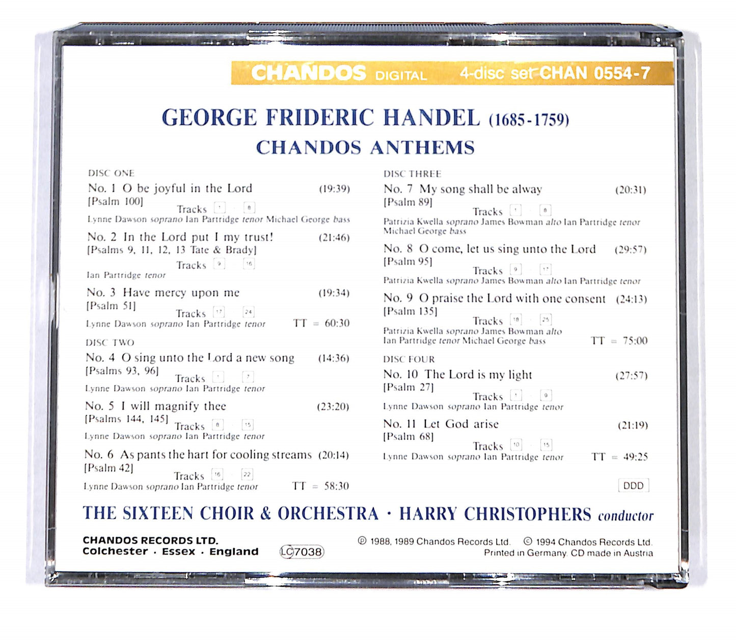 EBOND Handel - Chandos Anthems Complete CD CD137123