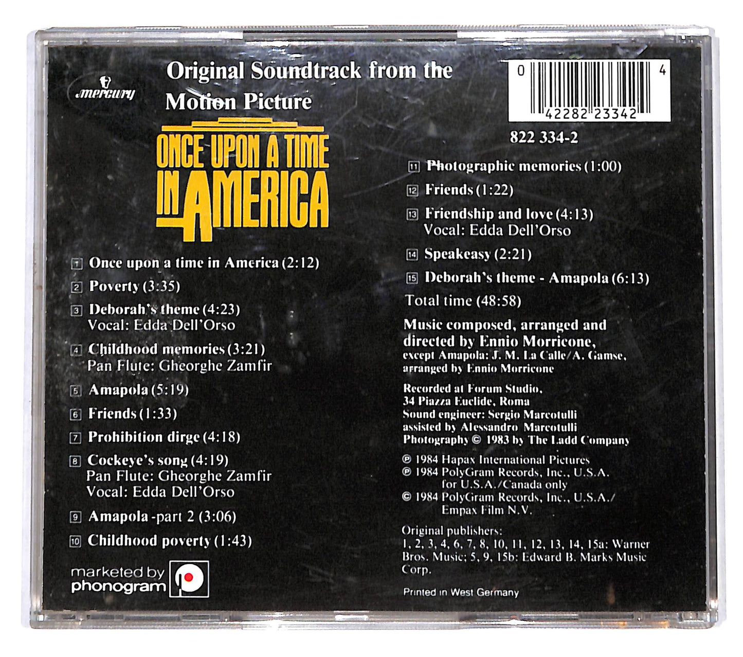 EBOND Ennio Morricone - Once Upon A Time In America CD CD137141