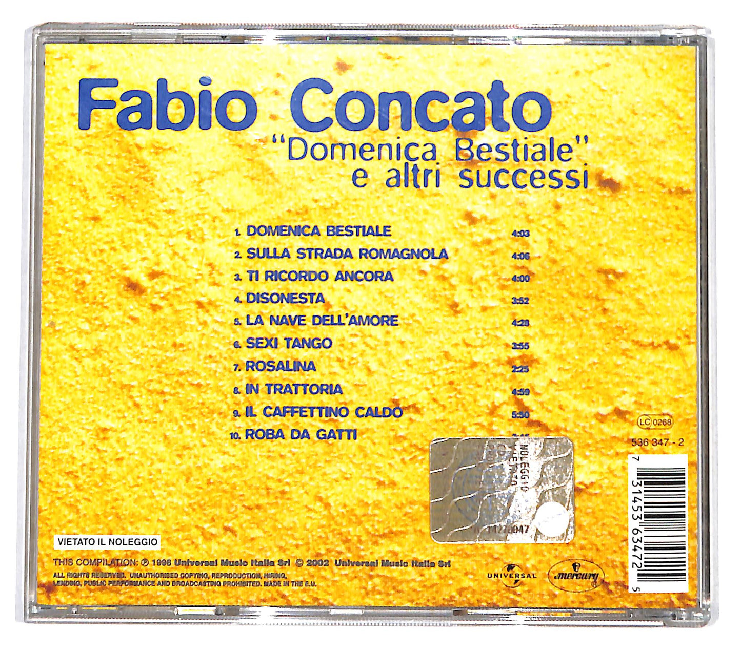 EBOND Fabio Concato - Domenica Bestiale E Altri Successi CD CD137314