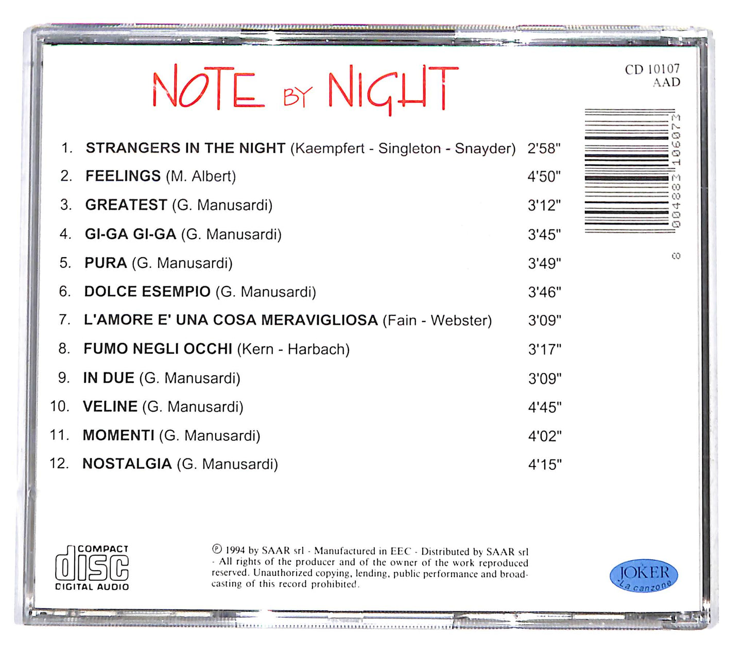 EBOND Various - Note by Night CD CD137404
