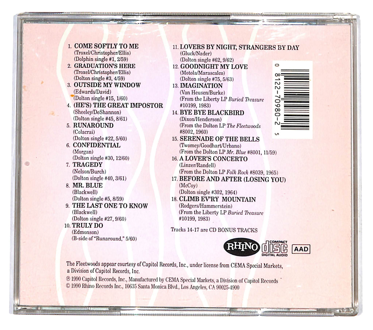 EBOND The Fleetwoods - The Best Of The Fleetwoods CD CD137423