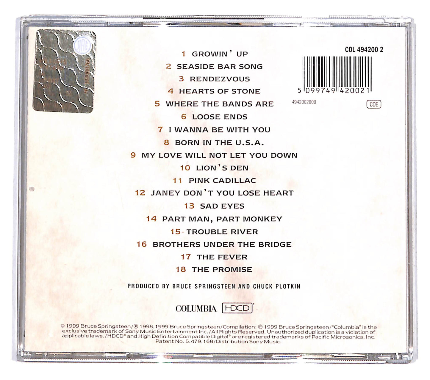 EBOND Bruce Springsteen - 18 Tracks CD CD137445