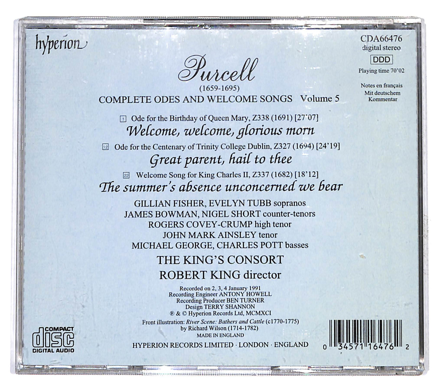 EBOND Purcell - Complete Odes And Welcome Songs Volume 5 CD CD137710