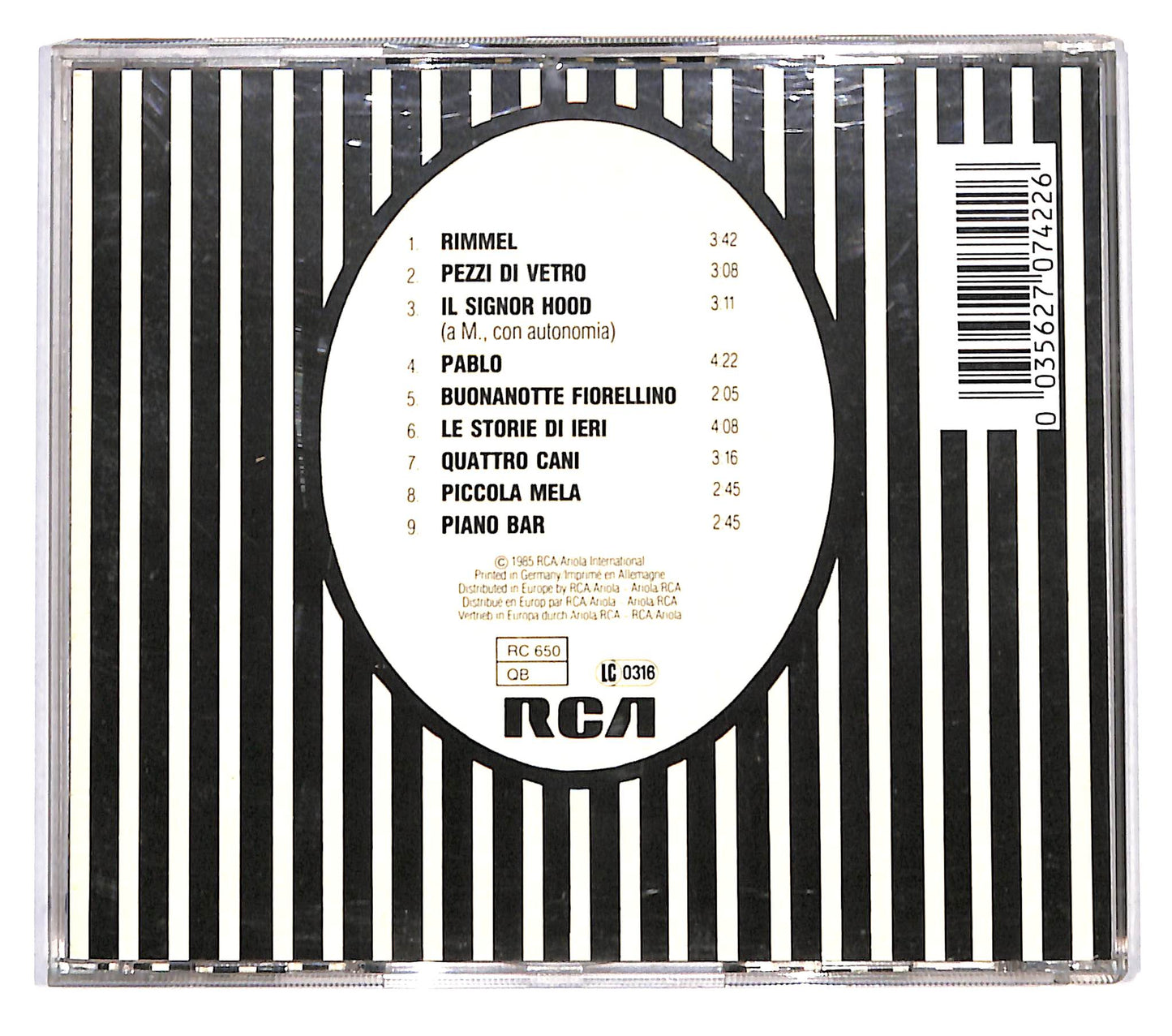 EBOND Francesco De Gregori - Rimmel CD CD137905