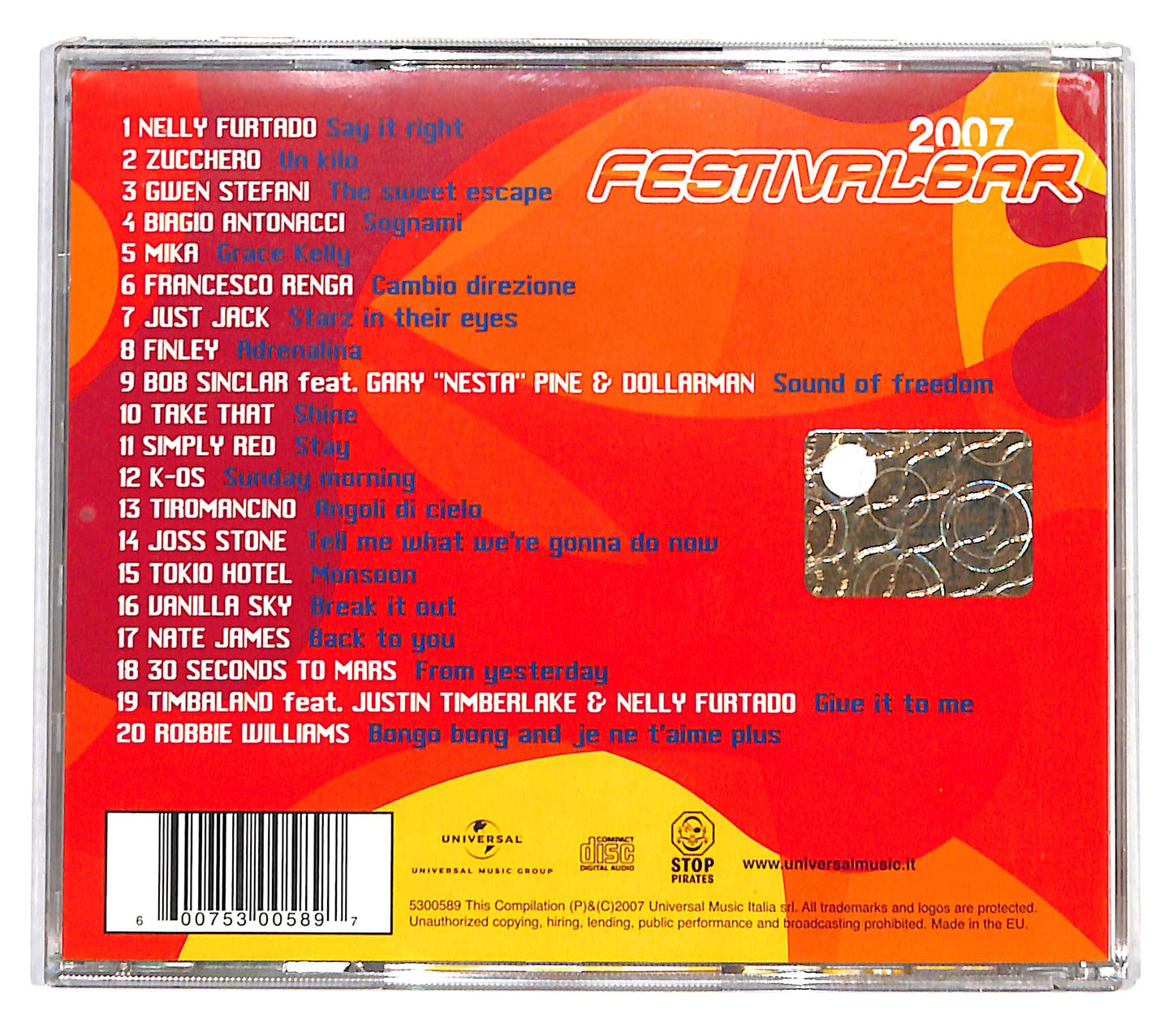 EBOND Festivalbar 2007 - Compilation Rossa CD CD138002