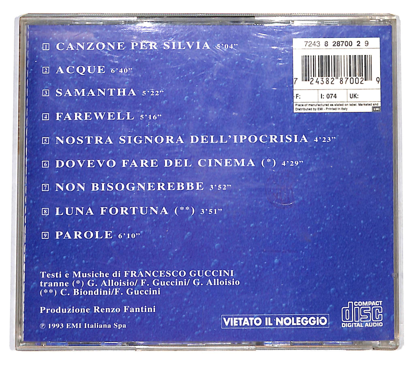 EBOND Francesco Guccini - Parnassius Guccinii CD CD138014