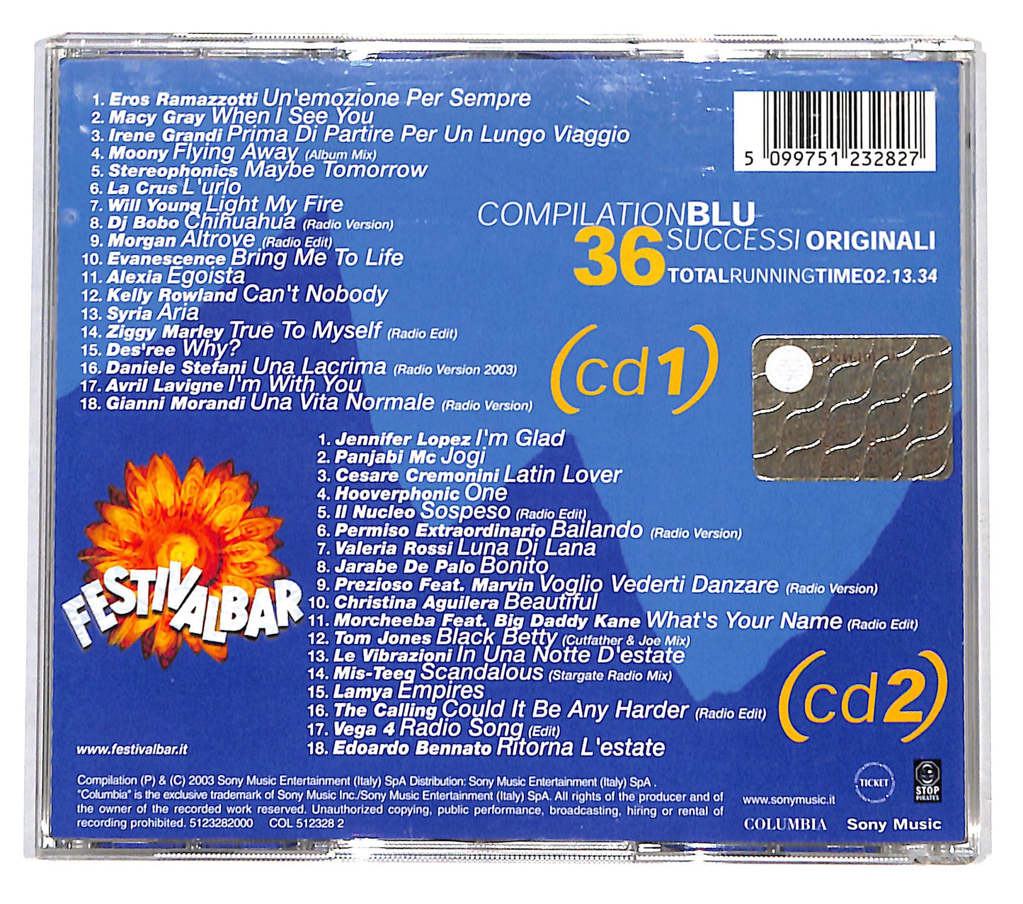 EBOND Various - 40° Festivalbar 2003 - Compilation Blu CD CD138016