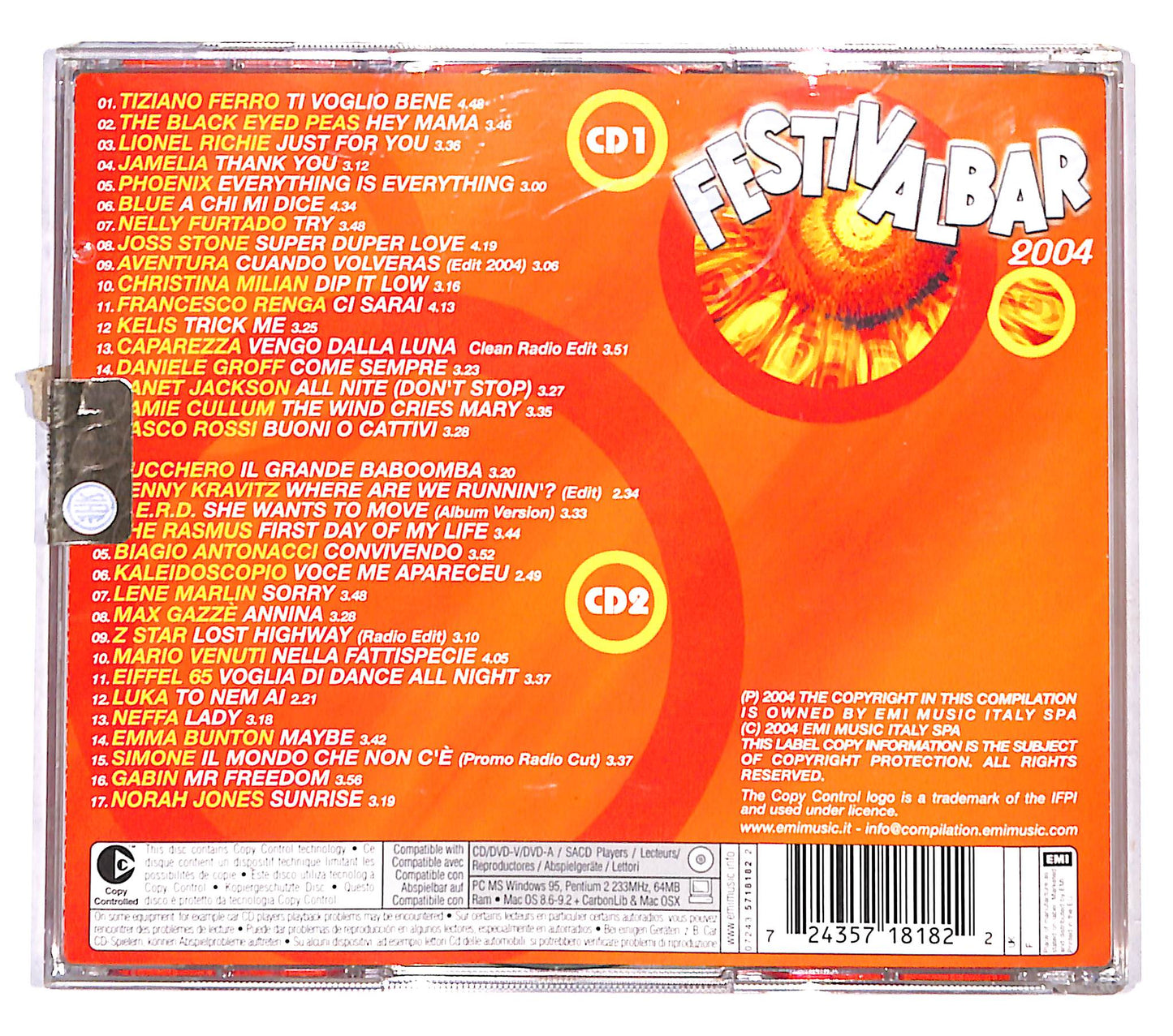 EBOND Festivalbar 2004 - Compilation Rossa CD CD138217