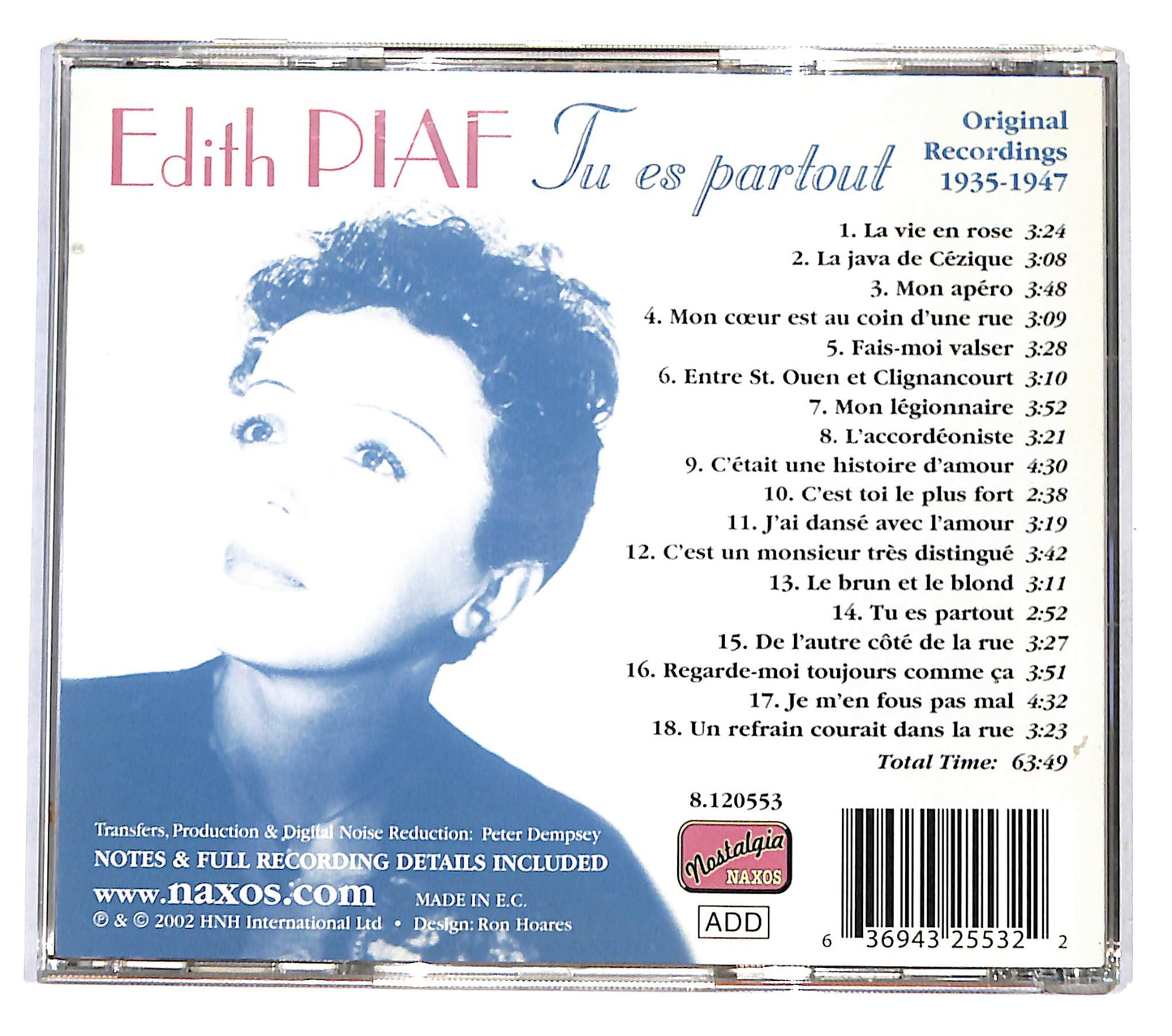 EBOND Edith Piaf - Tu Es Partout (Original 1935-1947 Recordings) CD CD138341