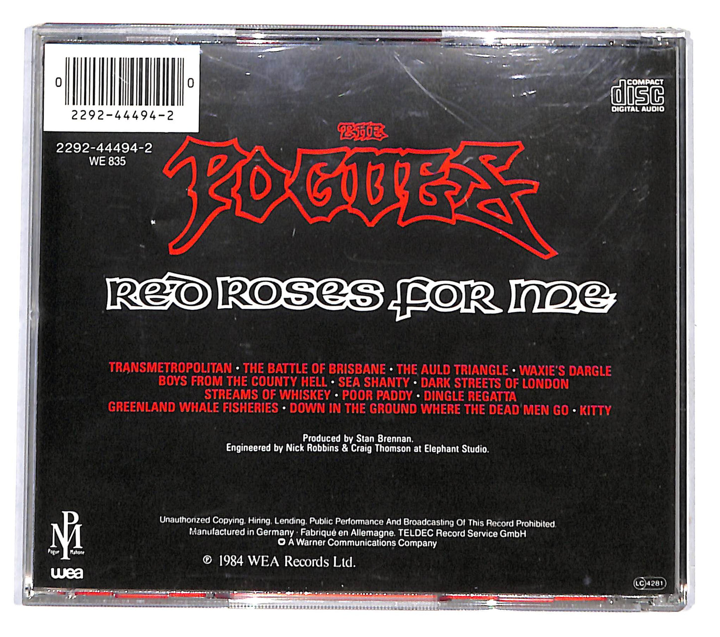EBOND The Pogues - Red Roses For Me CD CD138349
