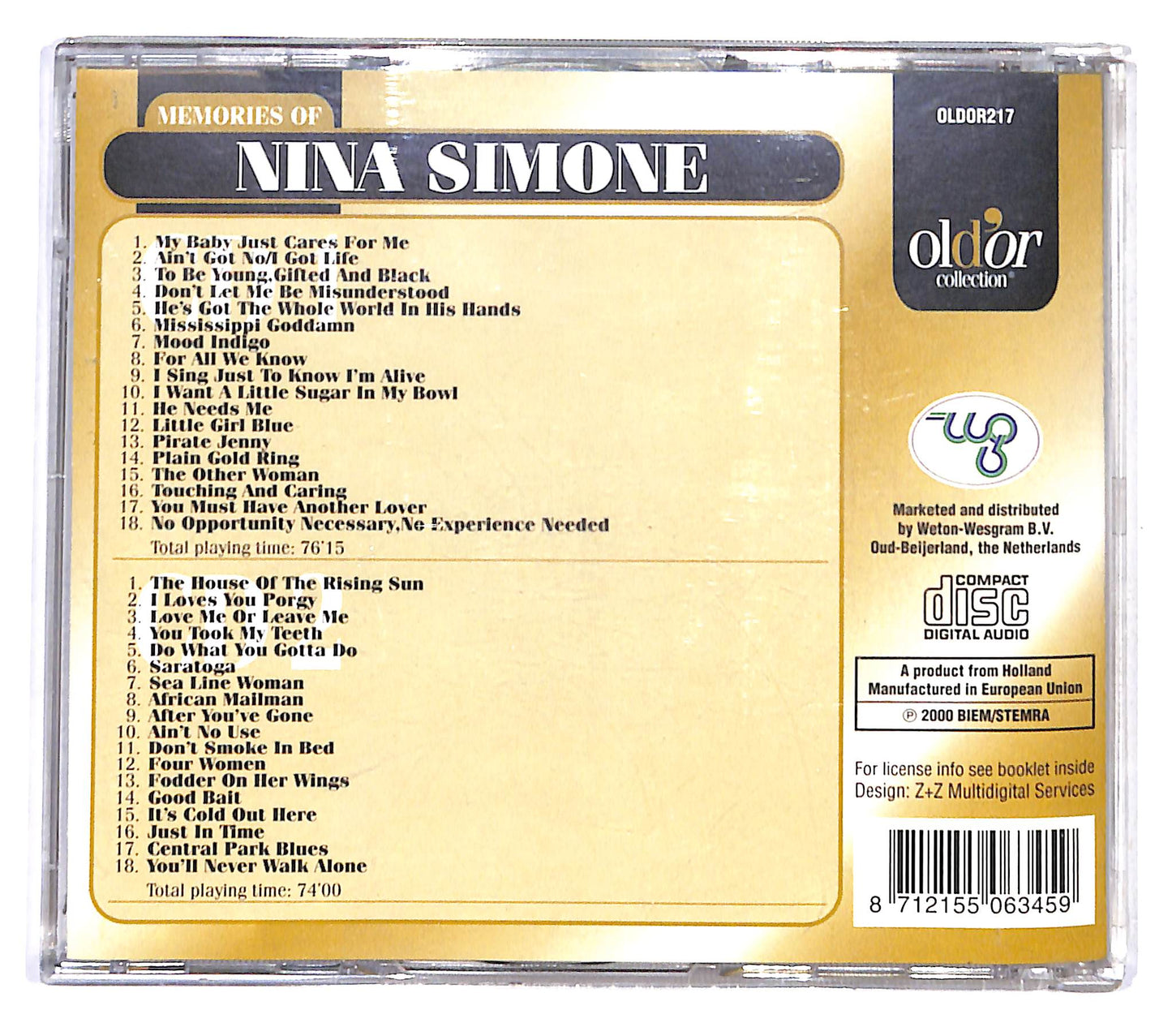 EBOND Nina Simone - Memories Of Nina Simone CD CD138408