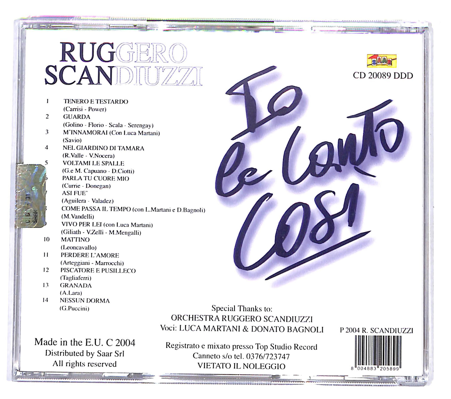 EBOND Ruggero Scandiuzzi - Io Le Canto Cosi CD CD138501