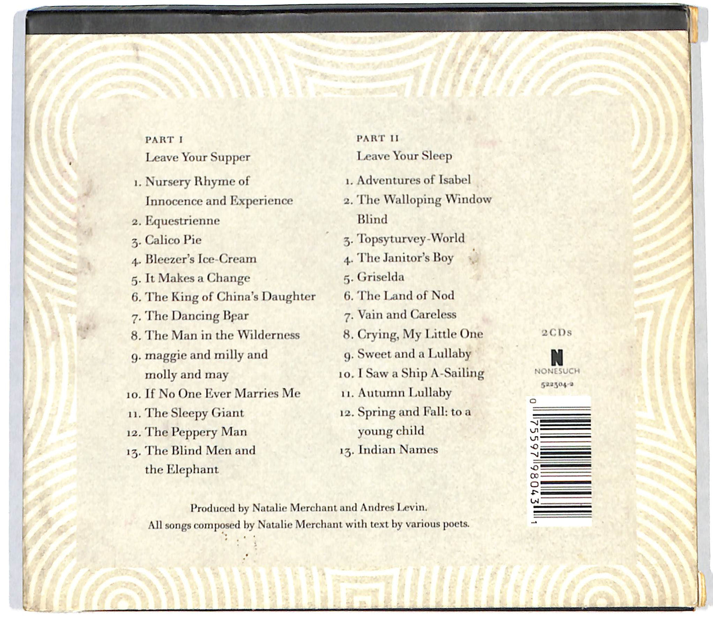 EBOND Natalie Merchant - Leave Your Sleep digibook CD CD138608