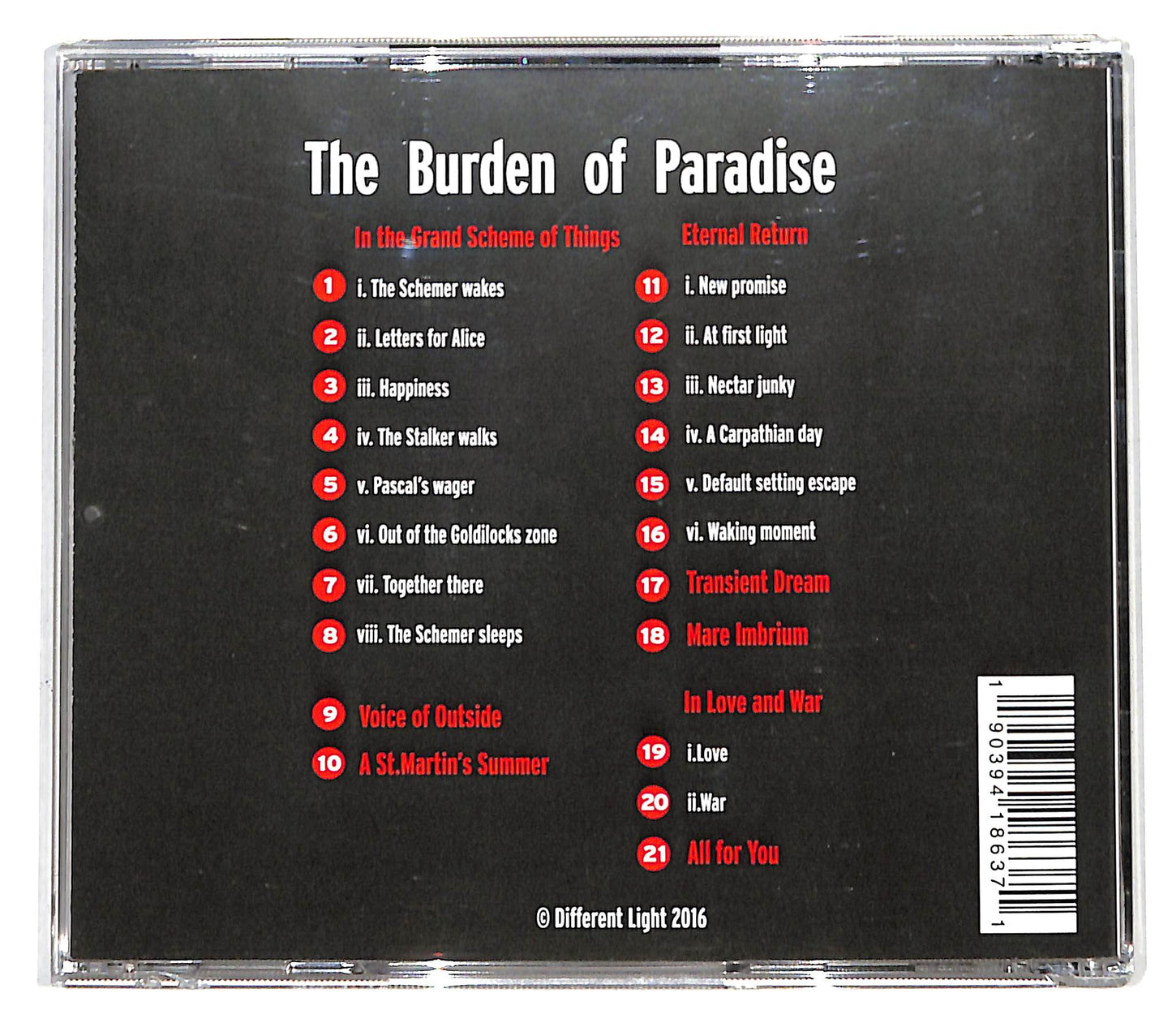 EBOND Different Light - The Burden Of Paradise CD CD138712