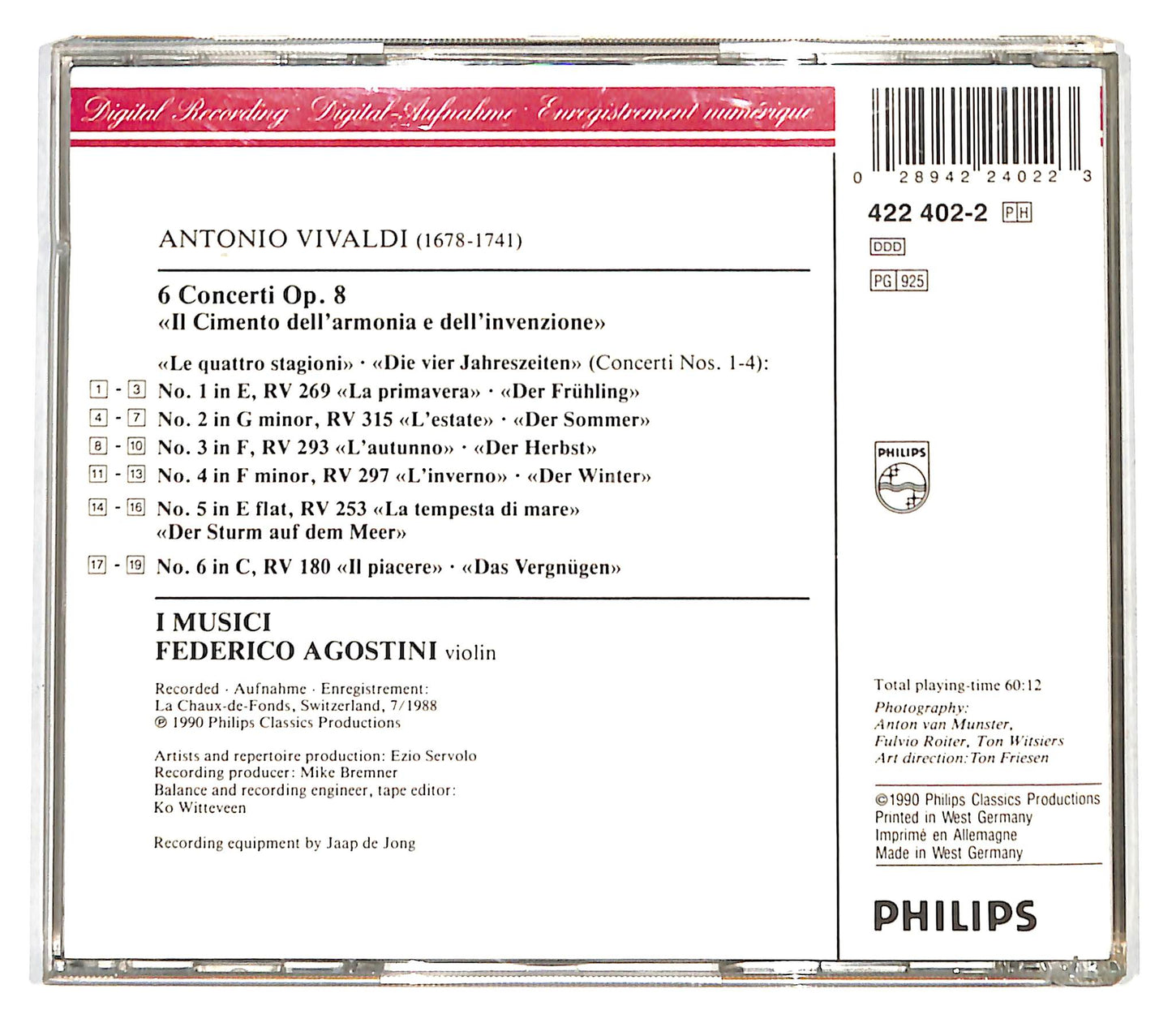 EBOND Vivaldi - Le Quattro Stagioni - 6 Concerti Op. 8 CD CD138834