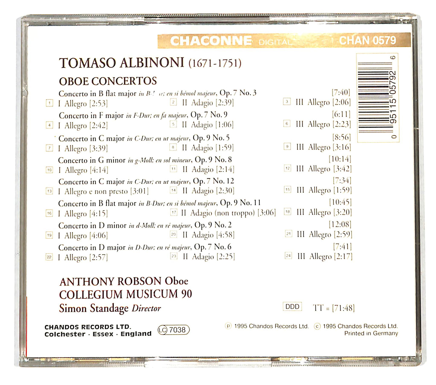 EBOND Albinoni - Complete Oboe Concertos CD CD138839