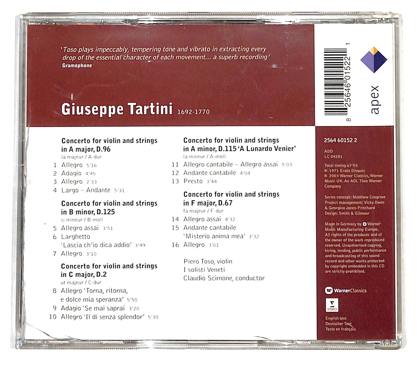 EBOND Tartini - Violin Concertos CD CD138848