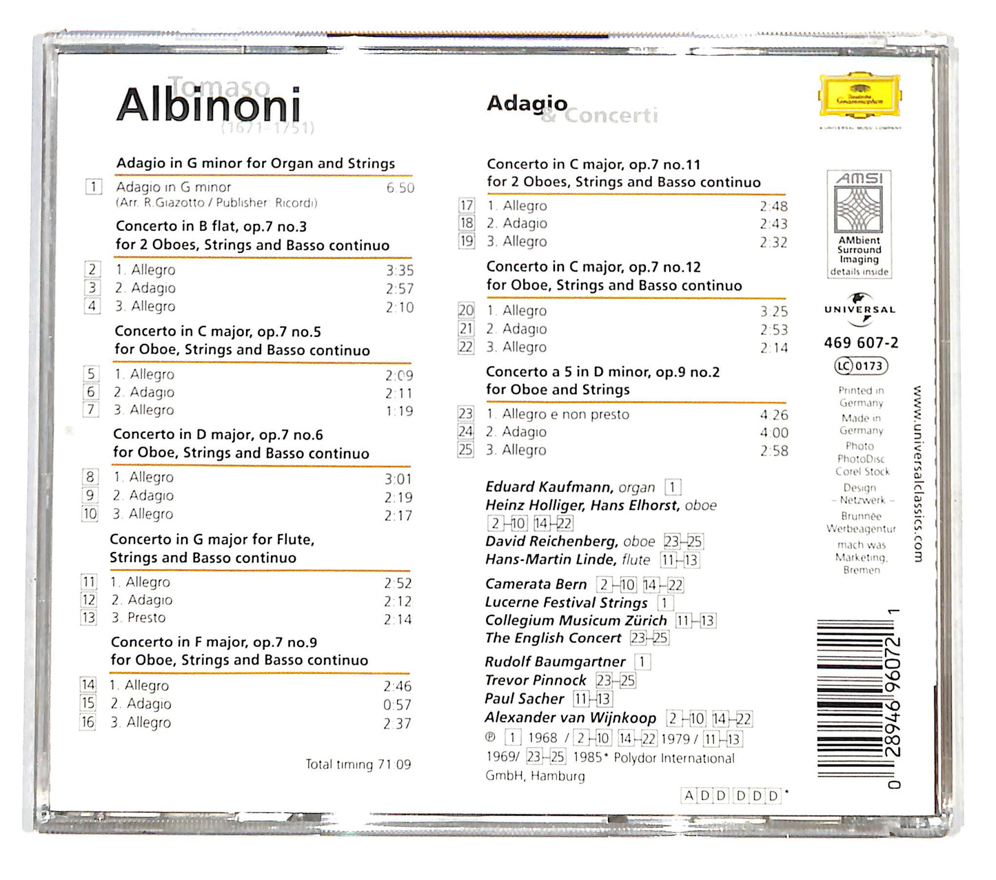 EBOND Tomaso Albinoni - Adagio & Concerti CD CD138849